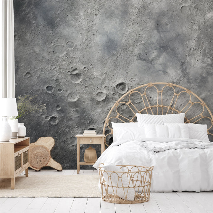 Fototapeta malowana o nazwie Moon's Monochrome 2 pokazana w aranżacji wnętrza.