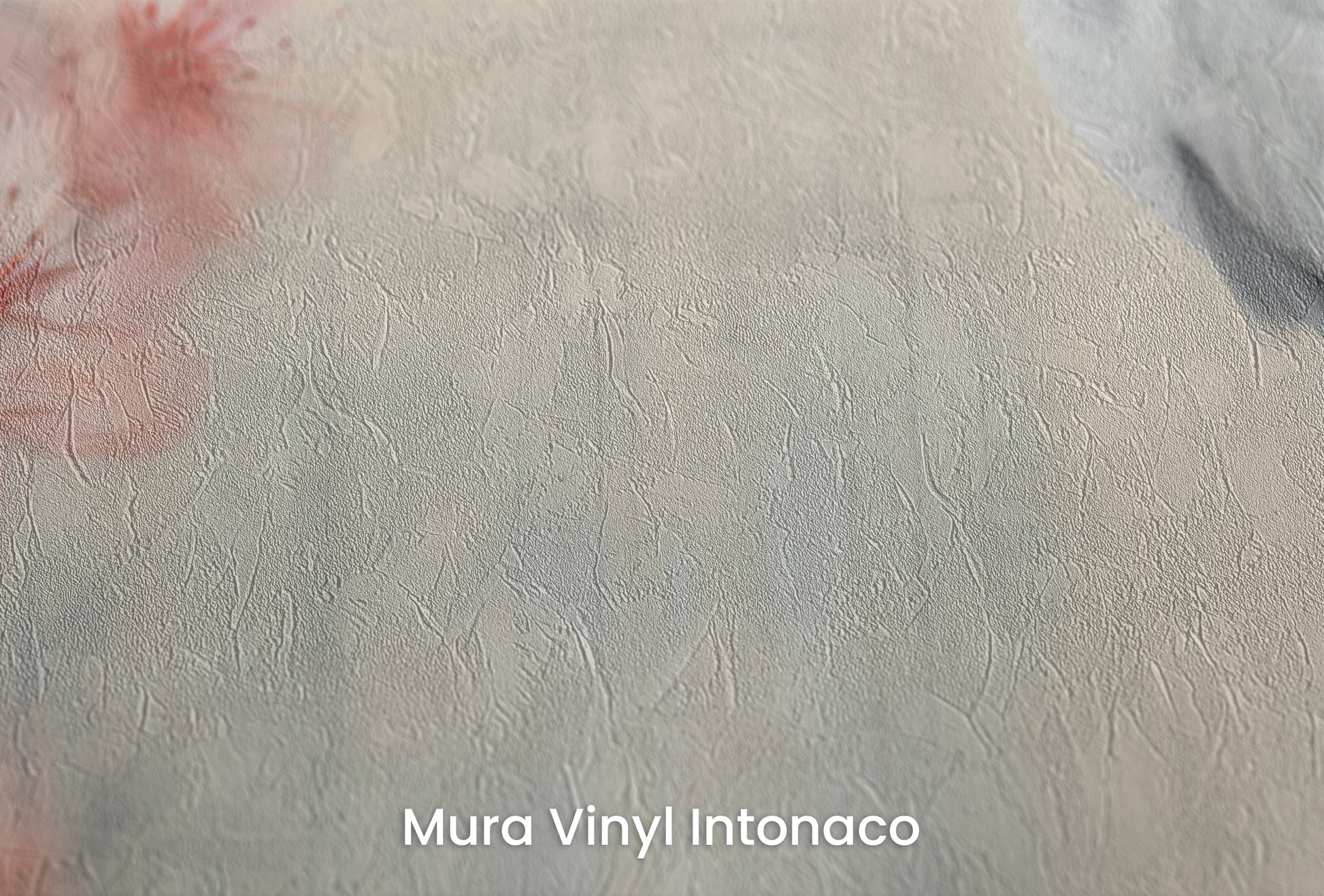 Zbliżenie na artystyczną fototapetę o nazwie Morning Serenity na podłożu Mura Vinyl Intonaco - struktura tartego tynku.