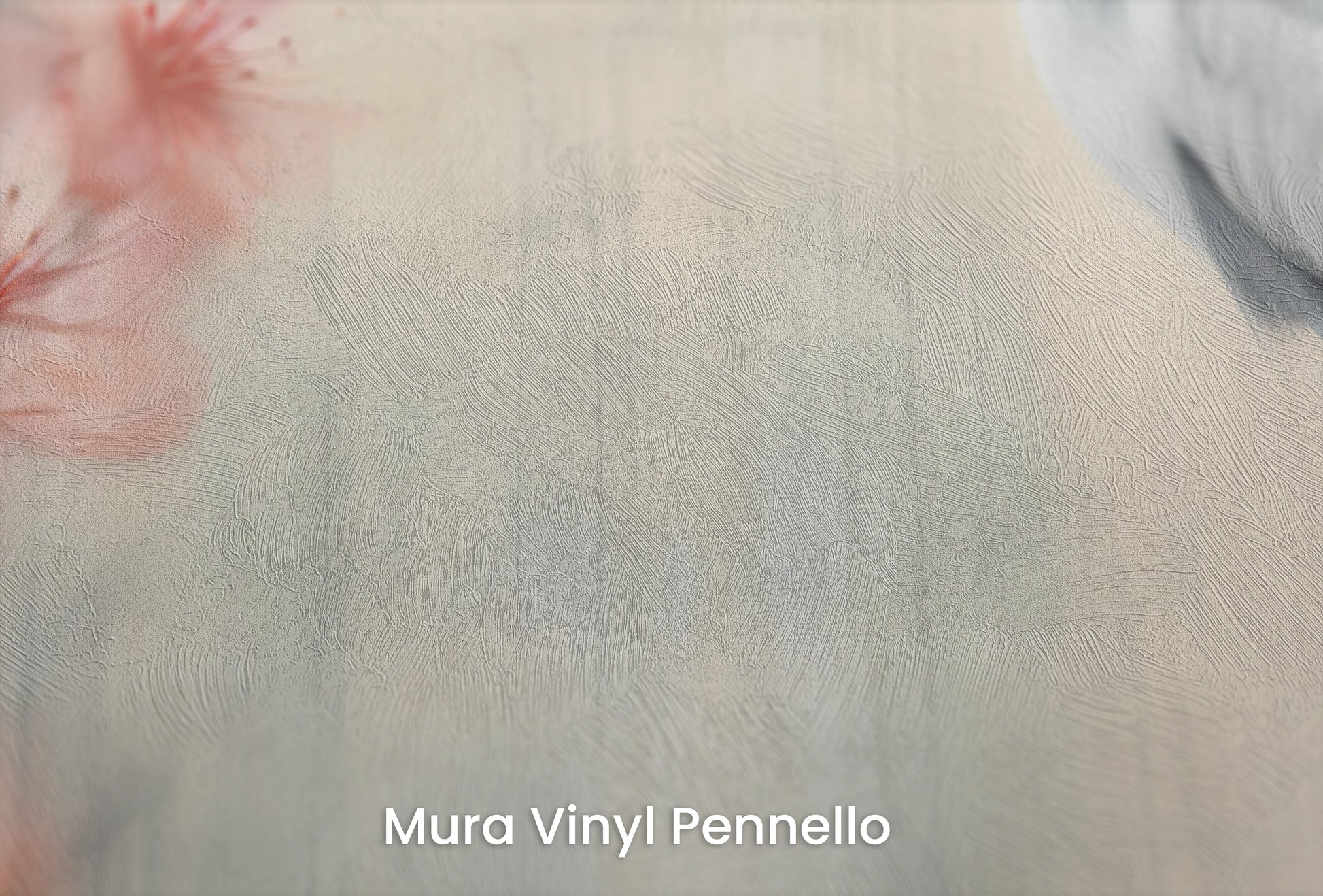 Zbliżenie na artystyczną fototapetę o nazwie Morning Serenity na podłożu Mura Vinyl Pennello - faktura pociągnięć pędzla malarskiego.
