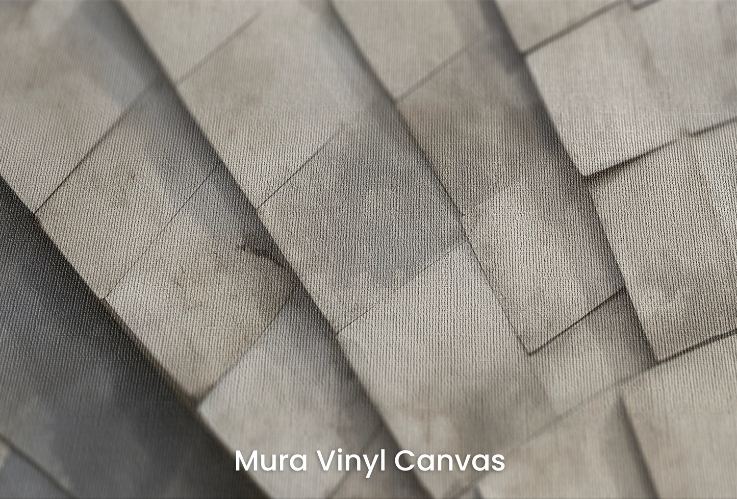 Zbliżenie na artystyczną fototapetę o nazwie Stone Fan na podłożu Mura Vinyl Canvas - faktura naturalnego płótna.