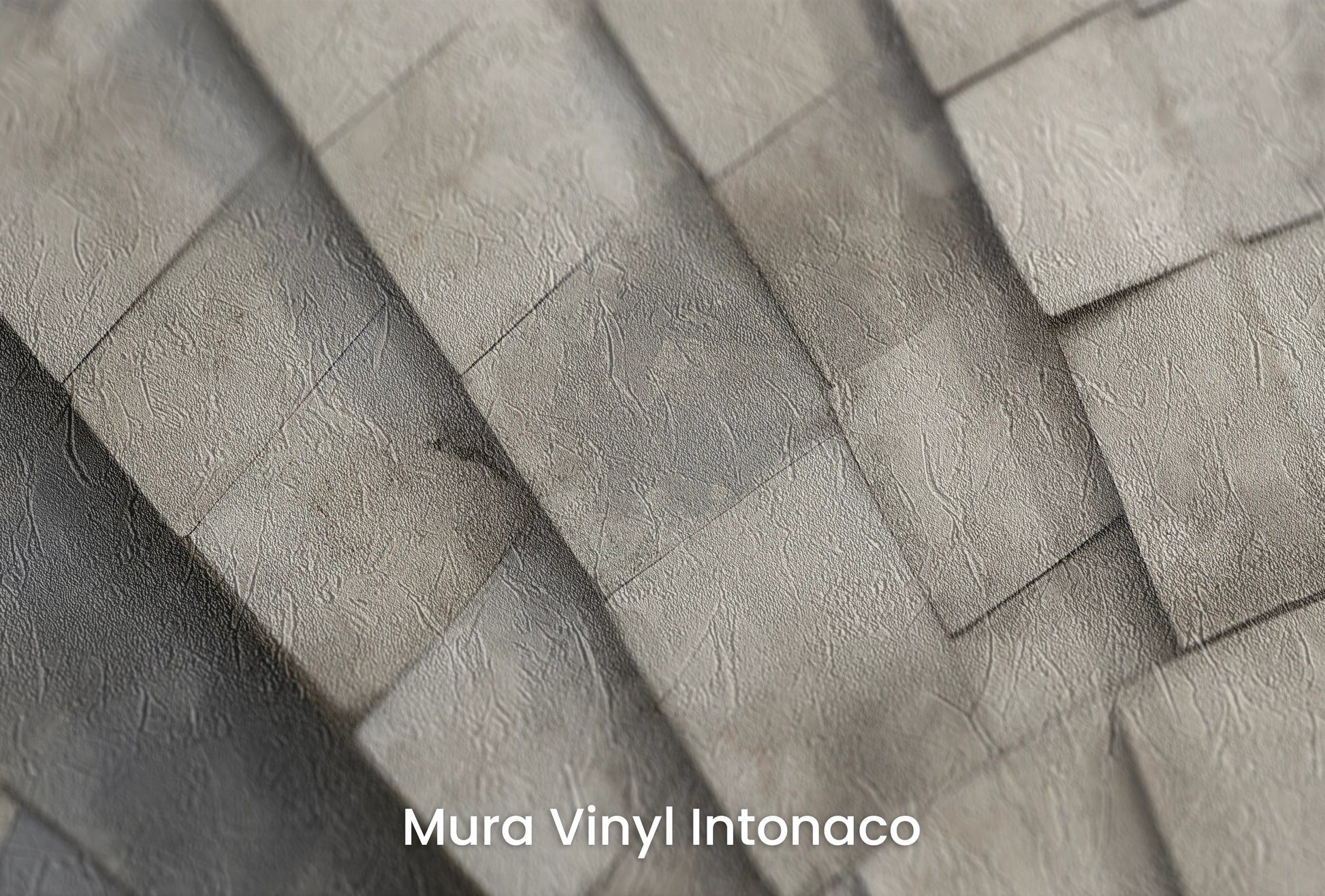 Zbliżenie na artystyczną fototapetę o nazwie Stone Fan na podłożu Mura Vinyl Intonaco - struktura tartego tynku.
