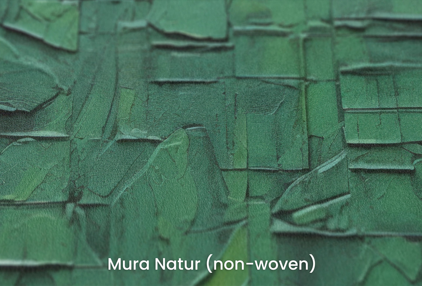 Zbliżenie na artystyczną fototapetę o nazwie Verdant Fragments na podłożu Mura Natur (non-woven) - naturalne i ekologiczne podłoże.