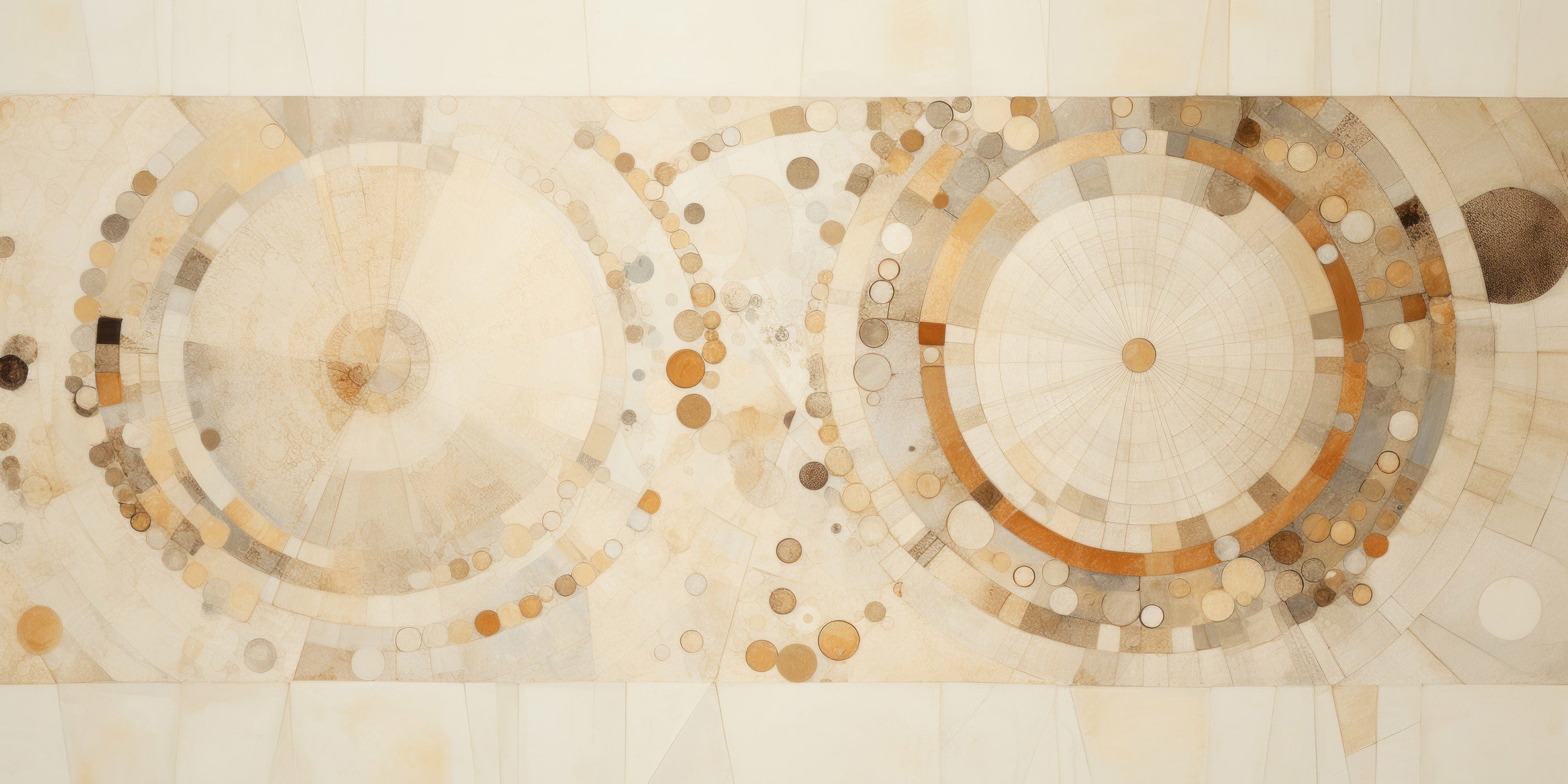 Mustervorschau: Prezentacja całego wzoru fototapety o nazwie CIRCULAR SYMPHONY IN SEPIA