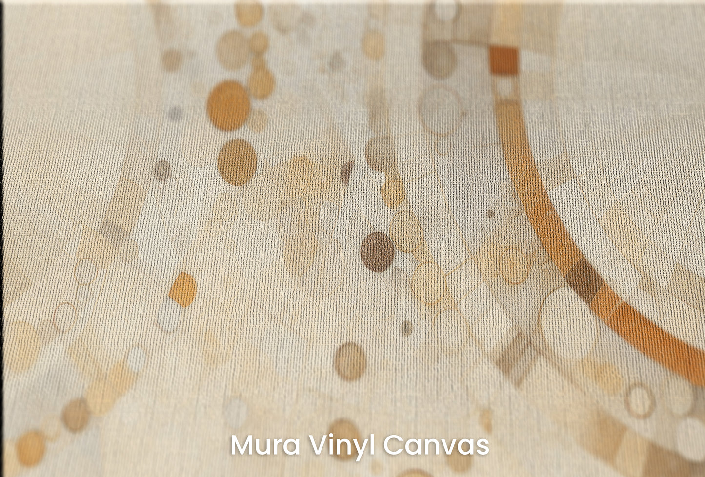 Zbliżenie na artystyczną fototapetę o nazwie CIRCULAR SYMPHONY IN SEPIA na podłożu Mura Vinyl Canvas - faktura naturalnego płótna.