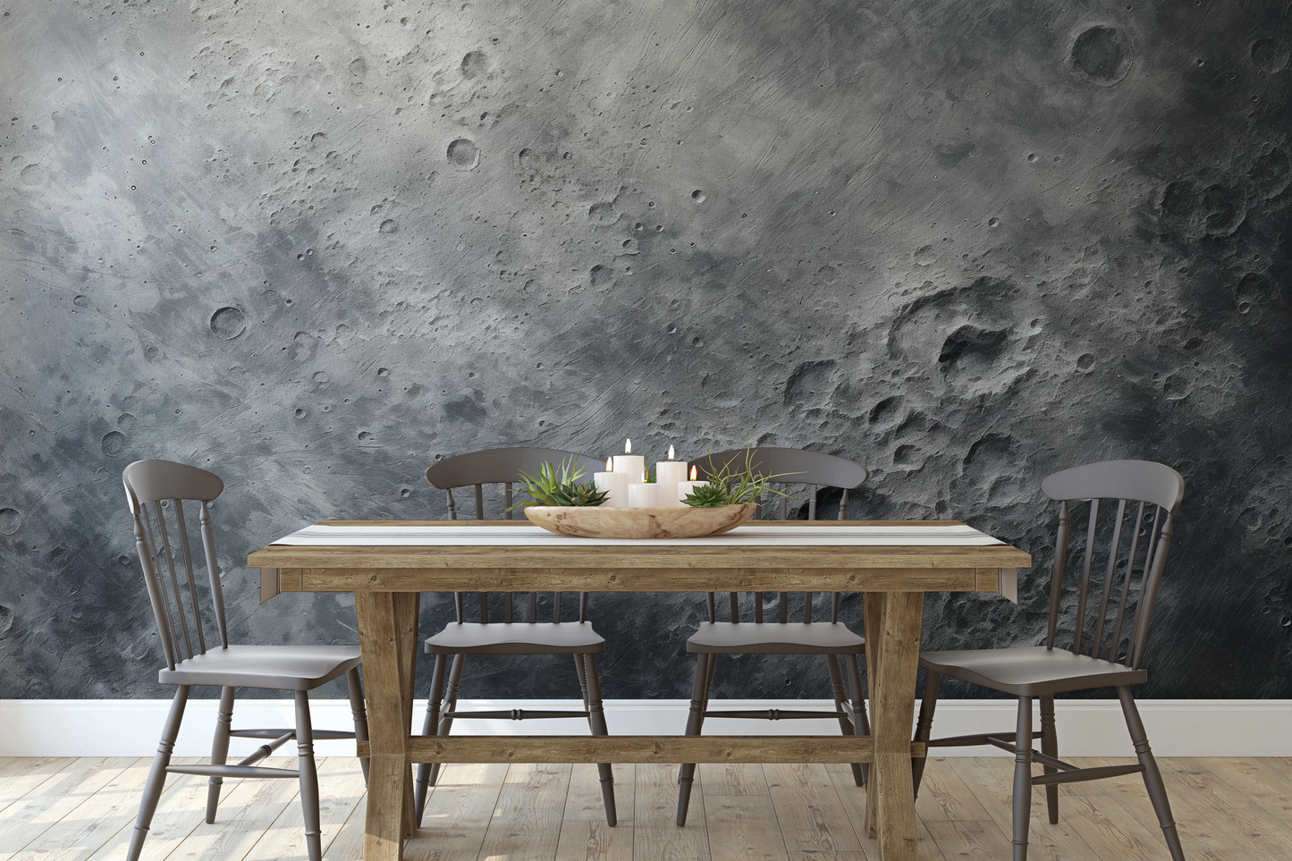 Fototapeta malowana o nazwie Lunar Detail pokazana w aranżacji wnętrza.