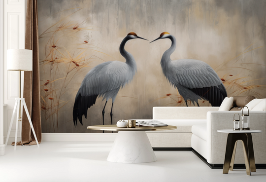 Wzór fototapety artystycznej o nazwie Eternal Grace pokazanej w aranżacji wnętrza.