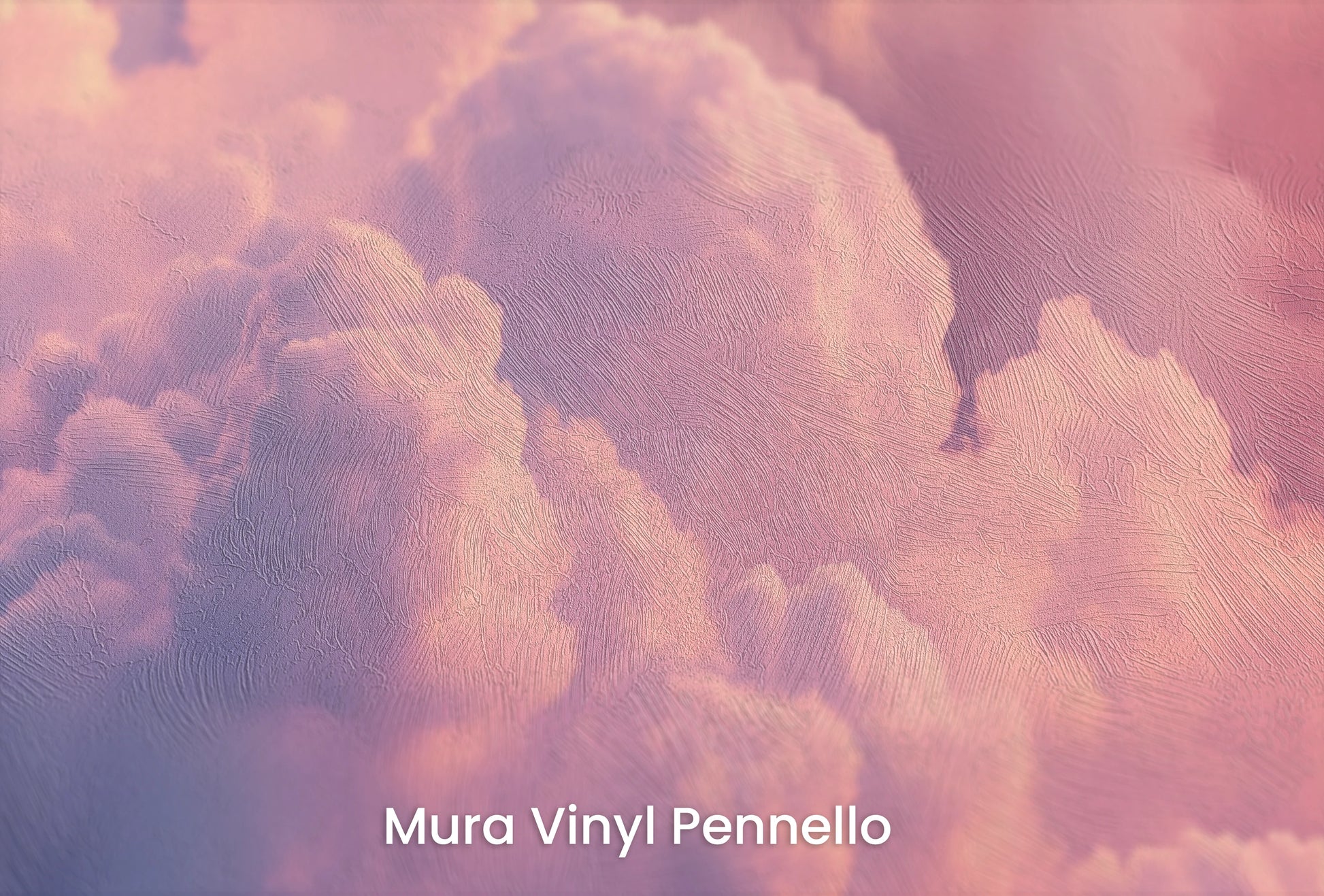Zbliżenie na artystyczną fototapetę o nazwie Dream in Pink na podłożu Mura Vinyl Pennello - faktura pociągnięć pędzla malarskiego.