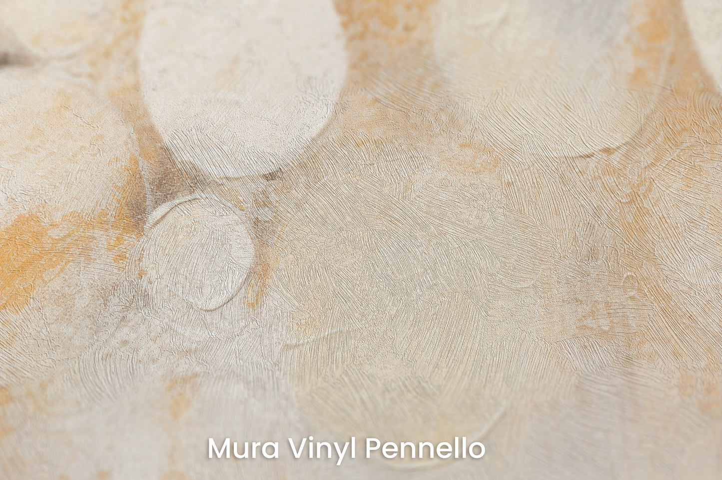 Zbliżenie na artystyczną fototapetę o nazwie LUMINOUS CONSTELLATION na podłożu Mura Vinyl Pennello - faktura pociągnięć pędzla malarskiego.