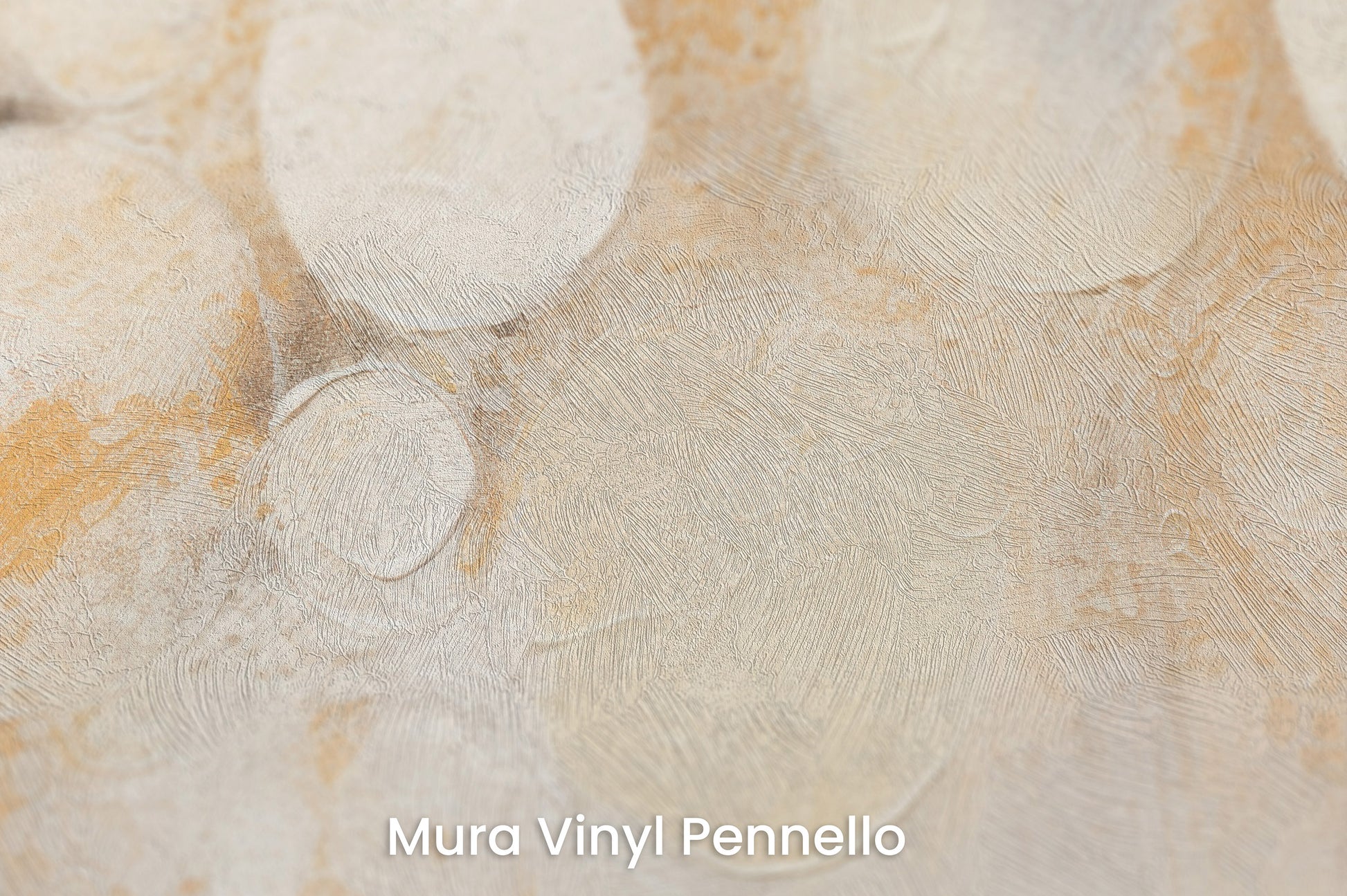 Zbliżenie na artystyczną fototapetę o nazwie LUMINOUS CONSTELLATION na podłożu Mura Vinyl Pennello - faktura pociągnięć pędzla malarskiego.