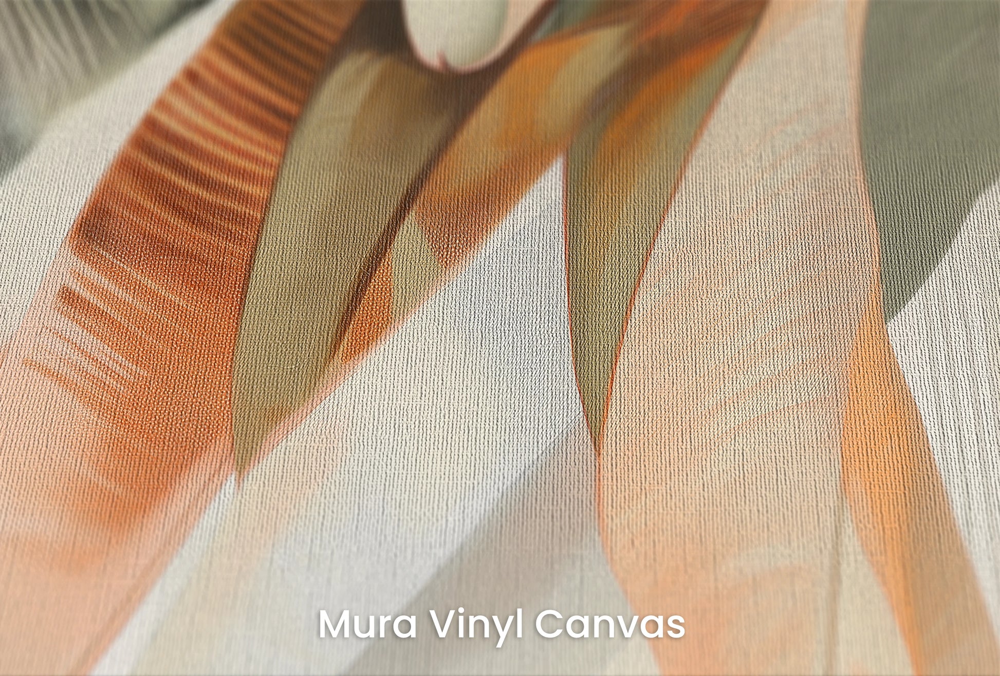Zbliżenie na artystyczną fototapetę o nazwie Sunrise Serenity na podłożu Mura Vinyl Canvas - faktura naturalnego płótna.
