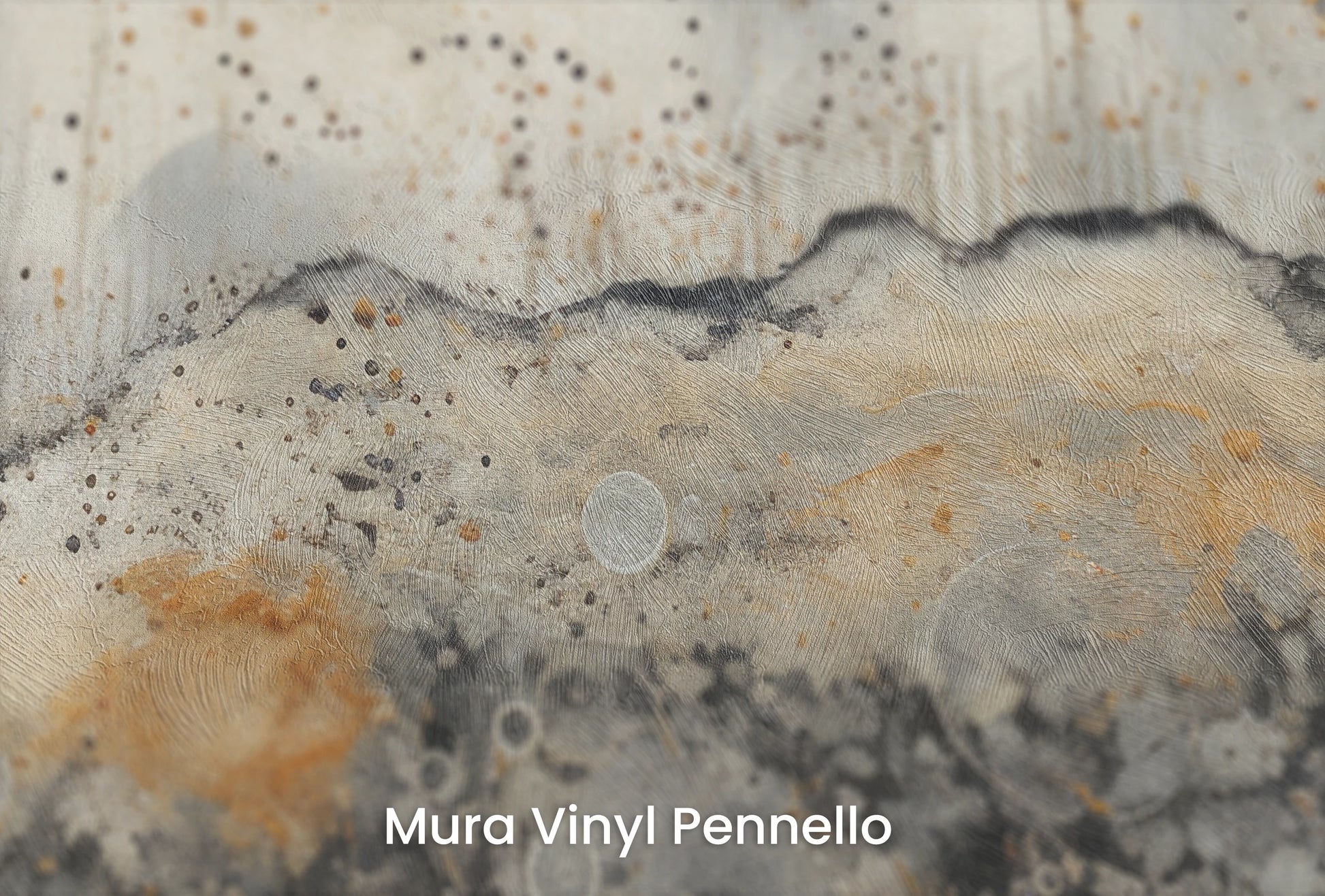 Zbliżenie na artystyczną fototapetę o nazwie Celestial Harmony #2 na podłożu Mura Vinyl Pennello - faktura pociągnięć pędzla malarskiego.