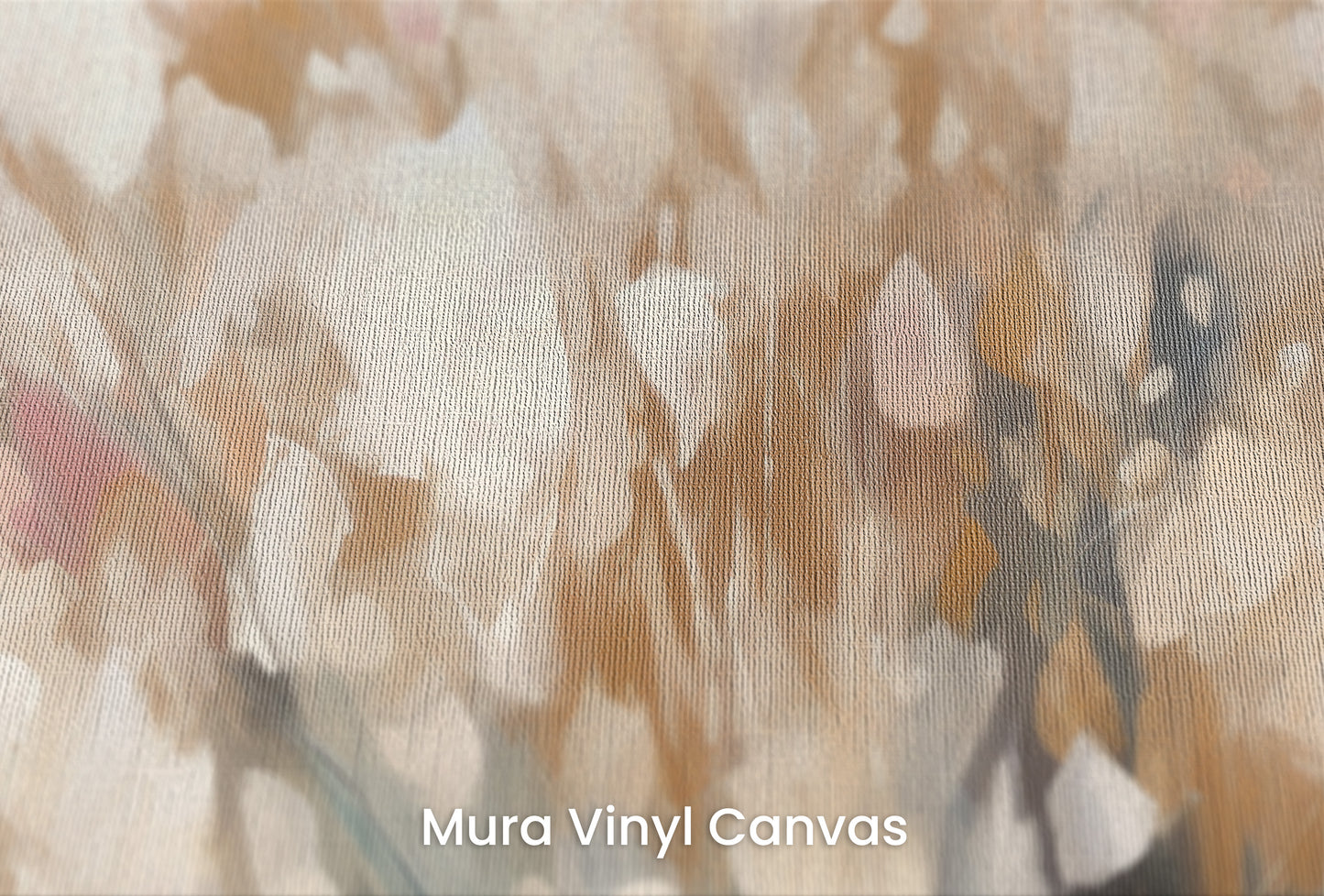 Zbliżenie na artystyczną fototapetę o nazwie Golden Petal Glow na podłożu Mura Vinyl Canvas - faktura naturalnego płótna.