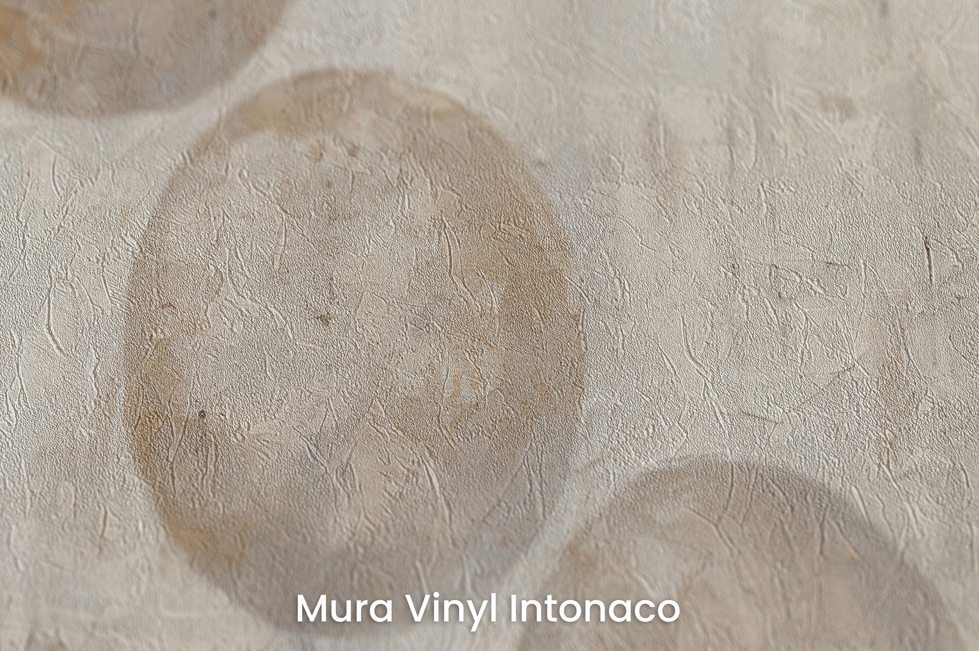 Zbliżenie na artystyczną fototapetę o nazwie SPHERICAL HARMONY ABSTRACT na podłożu Mura Vinyl Intonaco - struktura tartego tynku.