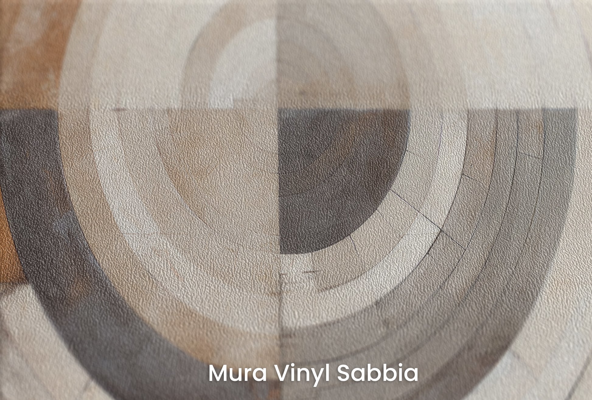 Zbliżenie na artystyczną fototapetę o nazwie MONOCHROME ECLIPSE ABSTRACTION na podłożu Mura Vinyl Sabbia struktura grubego ziarna piasku.