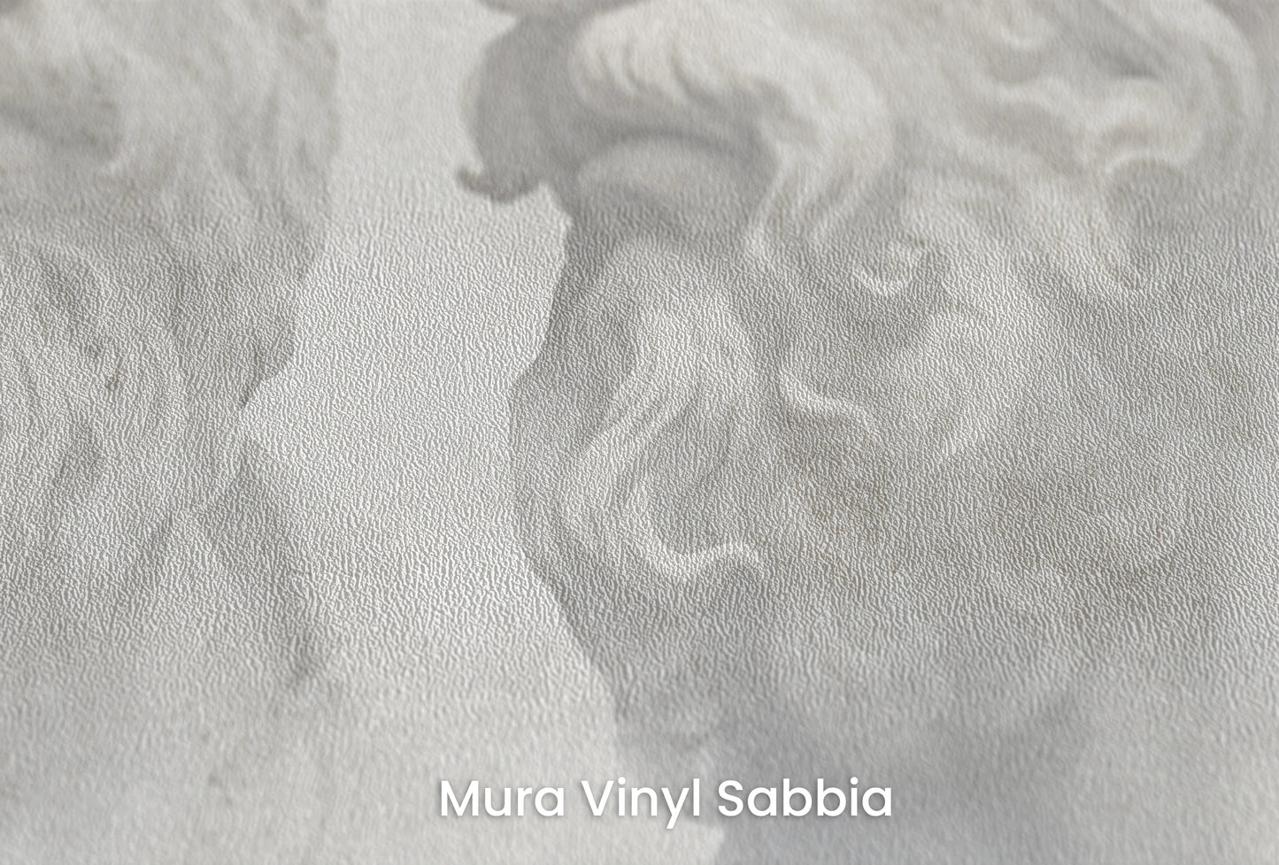 Zbliżenie na artystyczną fototapetę o nazwie Echoes of Wisdom na podłożu Mura Vinyl Sabbia struktura grubego ziarna piasku.