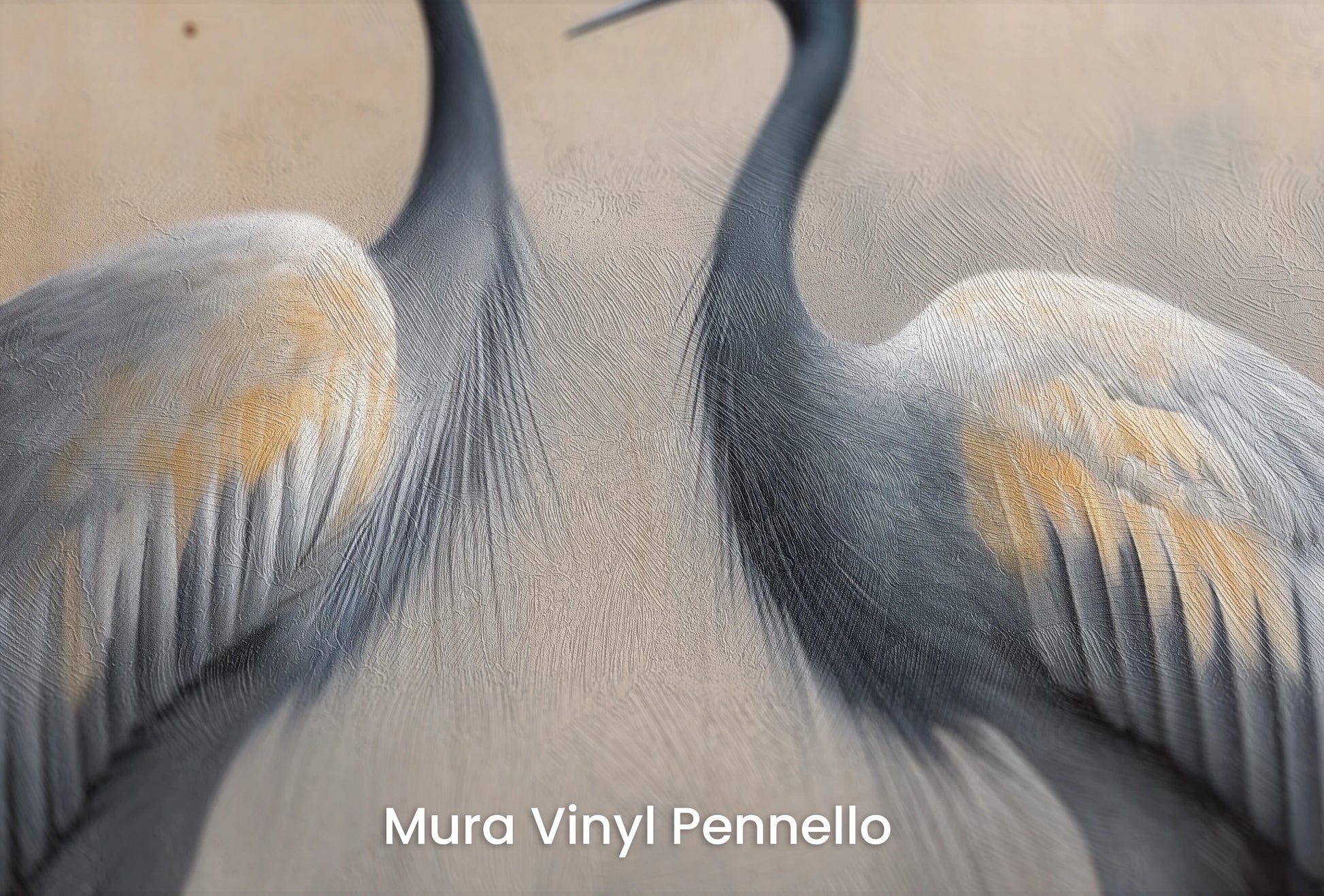 Zbliżenie na artystyczną fototapetę o nazwie Passionate Glance na podłożu Mura Vinyl Pennello - faktura pociągnięć pędzla malarskiego.
