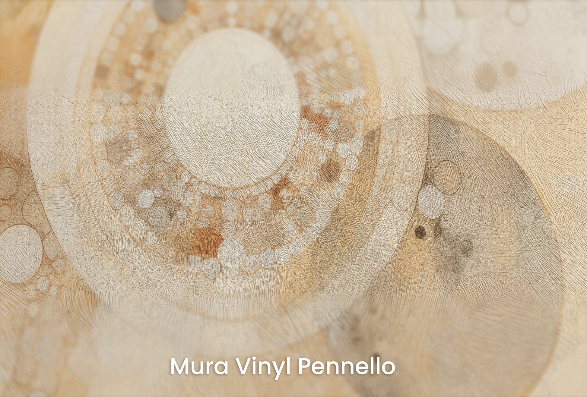 Zbliżenie na artystyczną fototapetę o nazwie CELESTIAL DANCE IN SEPIA TONES na podłożu Mura Vinyl Pennello - faktura pociągnięć pędzla malarskiego.
