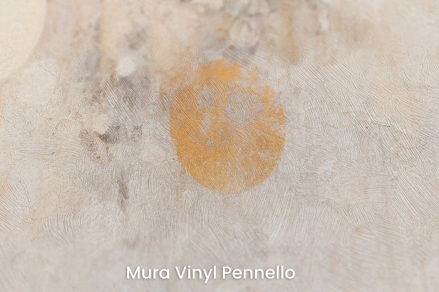 Zbliżenie na artystyczną fototapetę o nazwie ORBITAL WHISPER CANVAS na podłożu Mura Vinyl Pennello - faktura pociągnięć pędzla malarskiego.