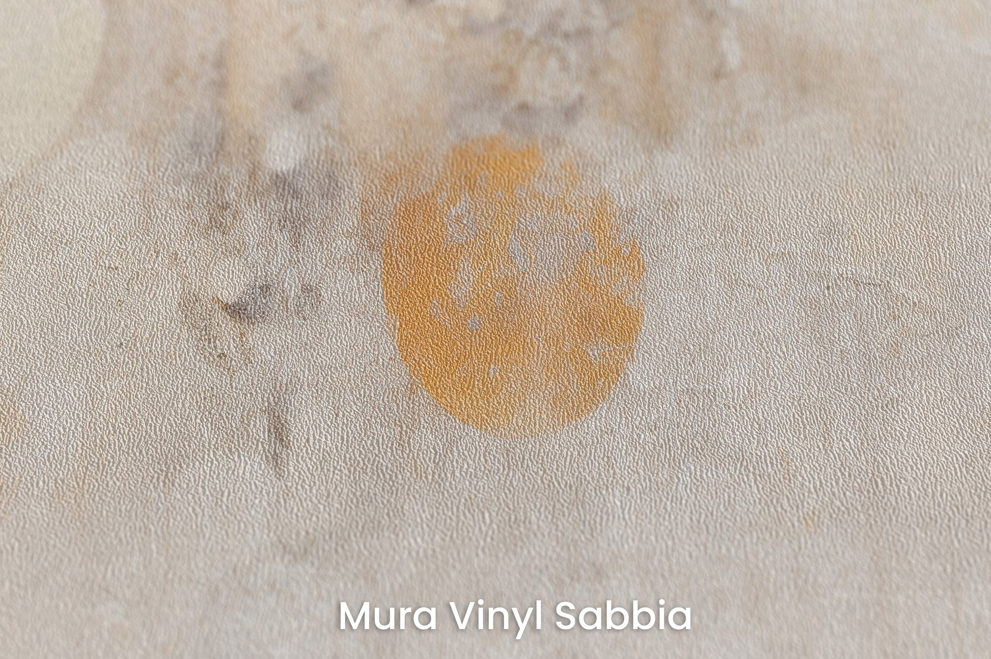 Zbliżenie na artystyczną fototapetę o nazwie ORBITAL WHISPER CANVAS na podłożu Mura Vinyl Sabbia struktura grubego ziarna piasku.
