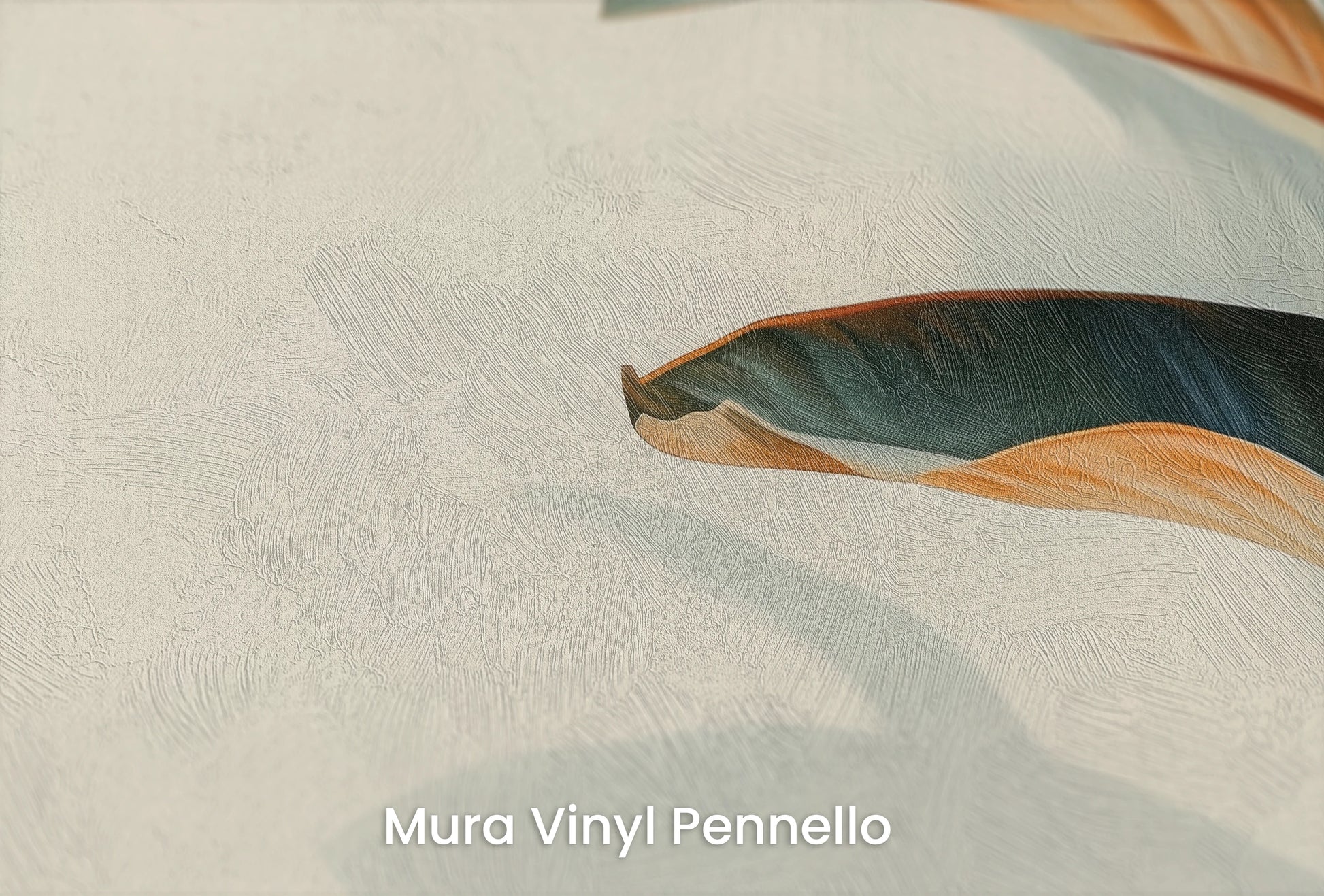 Zbliżenie na artystyczną fototapetę o nazwie Verdant Whisper na podłożu Mura Vinyl Pennello - faktura pociągnięć pędzla malarskiego.