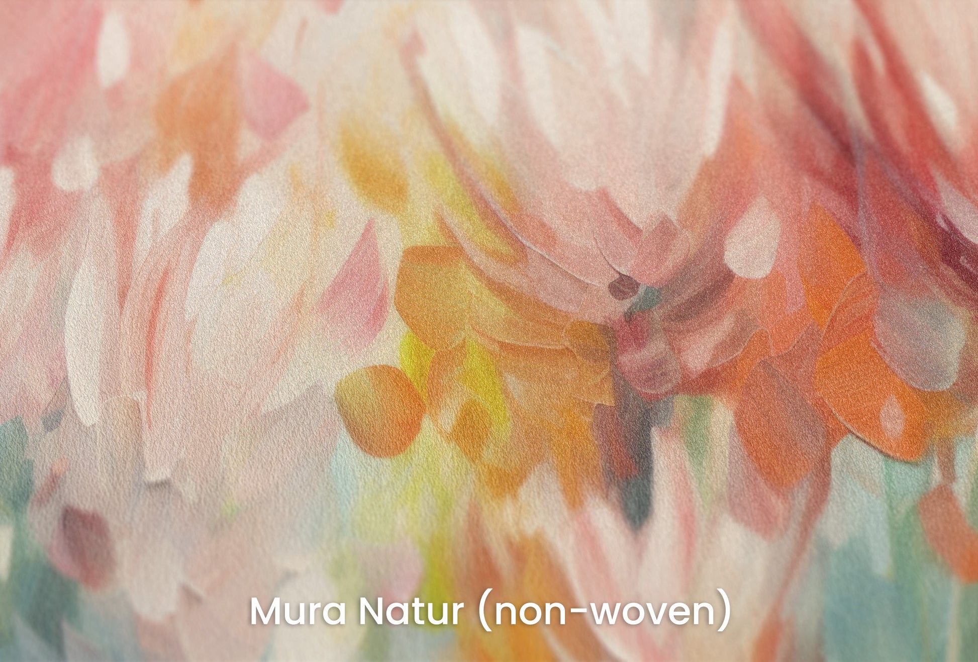 Zbliżenie na artystyczną fototapetę o nazwie Floral Burst na podłożu Mura Natur (non-woven) - naturalne i ekologiczne podłoże.