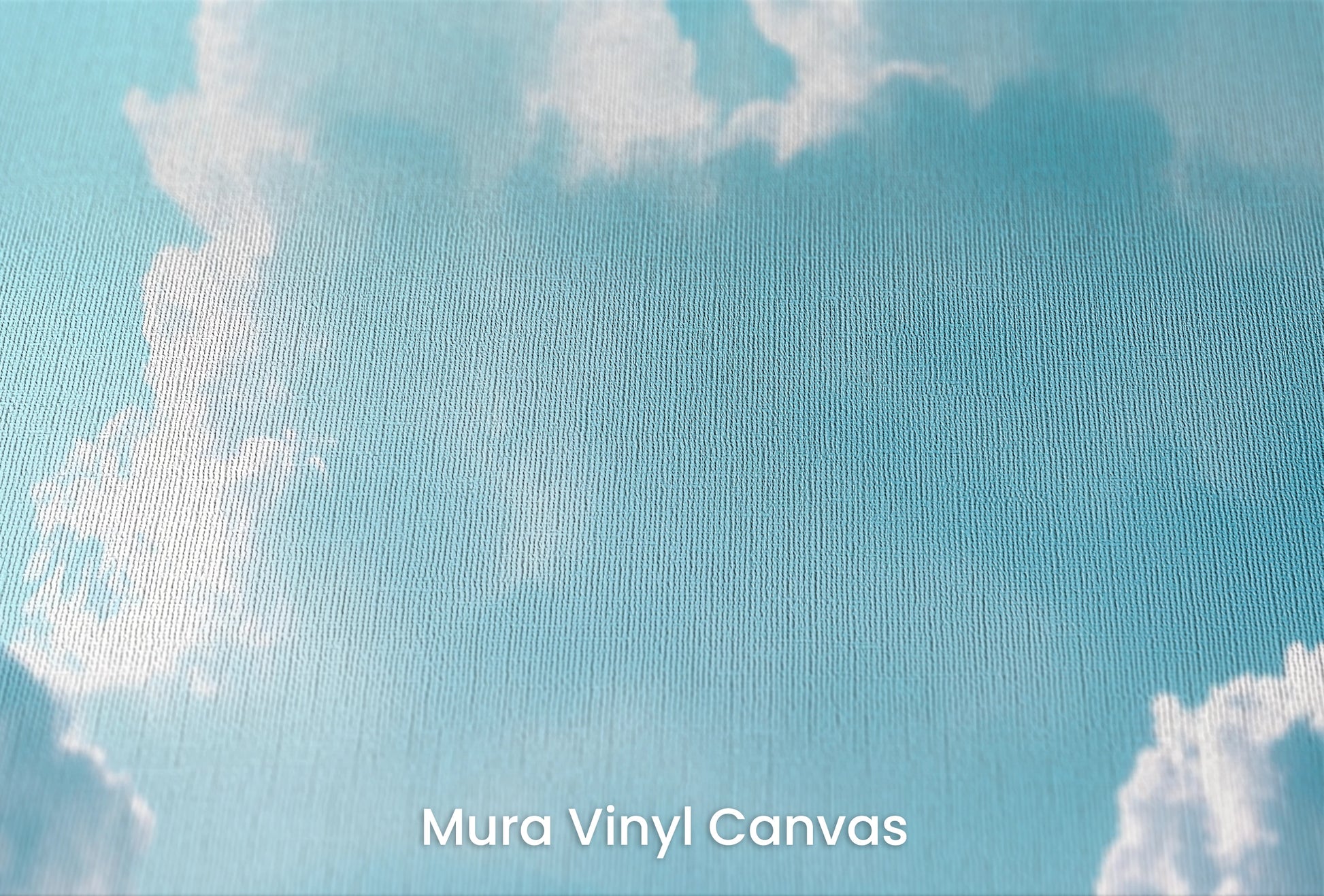 Zbliżenie na artystyczną fototapetę o nazwie Azure Calm na podłożu Mura Vinyl Canvas - faktura naturalnego płótna.