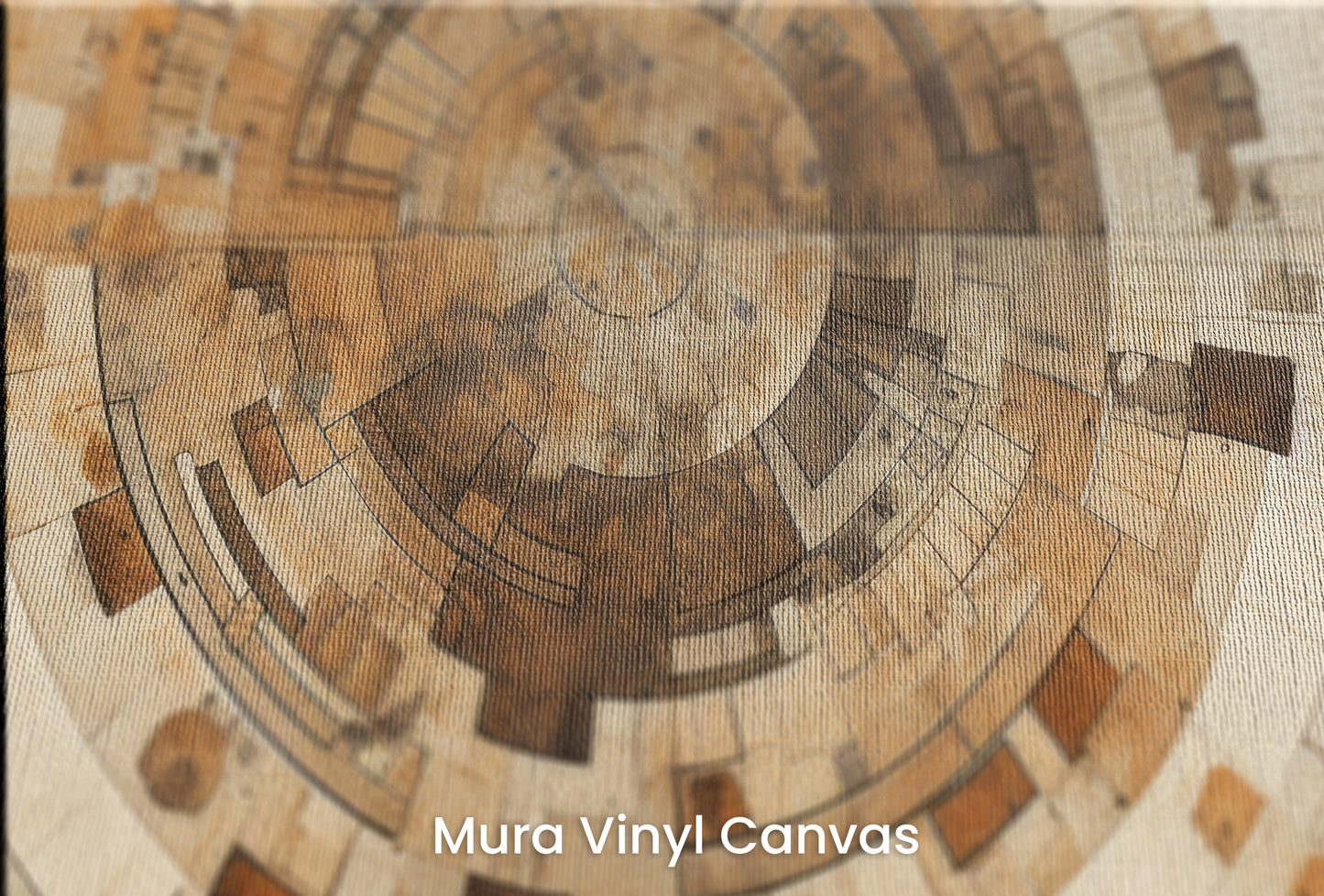 Zbliżenie na artystyczną fototapetę o nazwie ARCHAIC NAVIGATION MAP na podłożu Mura Vinyl Canvas - faktura naturalnego płótna.