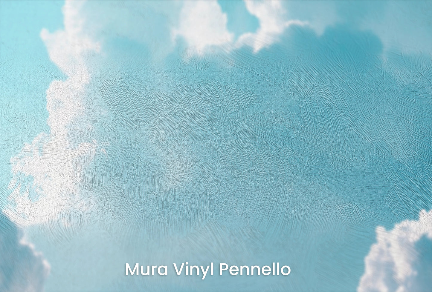 Zbliżenie na artystyczną fototapetę o nazwie Azure Calm na podłożu Mura Vinyl Pennello - faktura pociągnięć pędzla malarskiego.