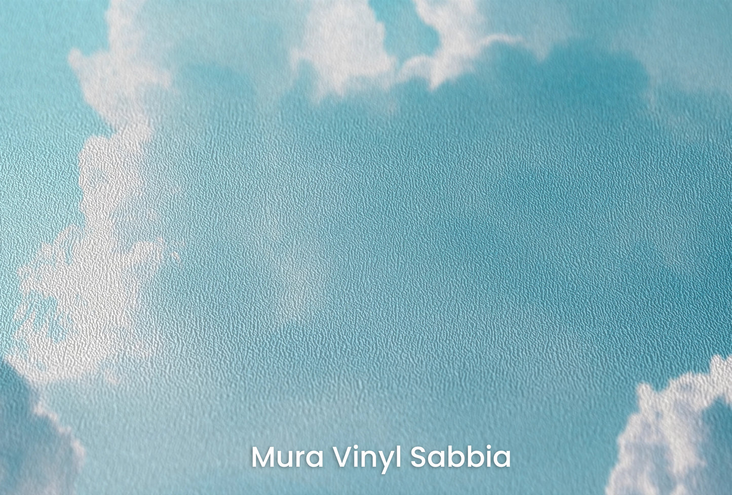 Zbliżenie na artystyczną fototapetę o nazwie Azure Calm na podłożu Mura Vinyl Sabbia struktura grubego ziarna piasku.