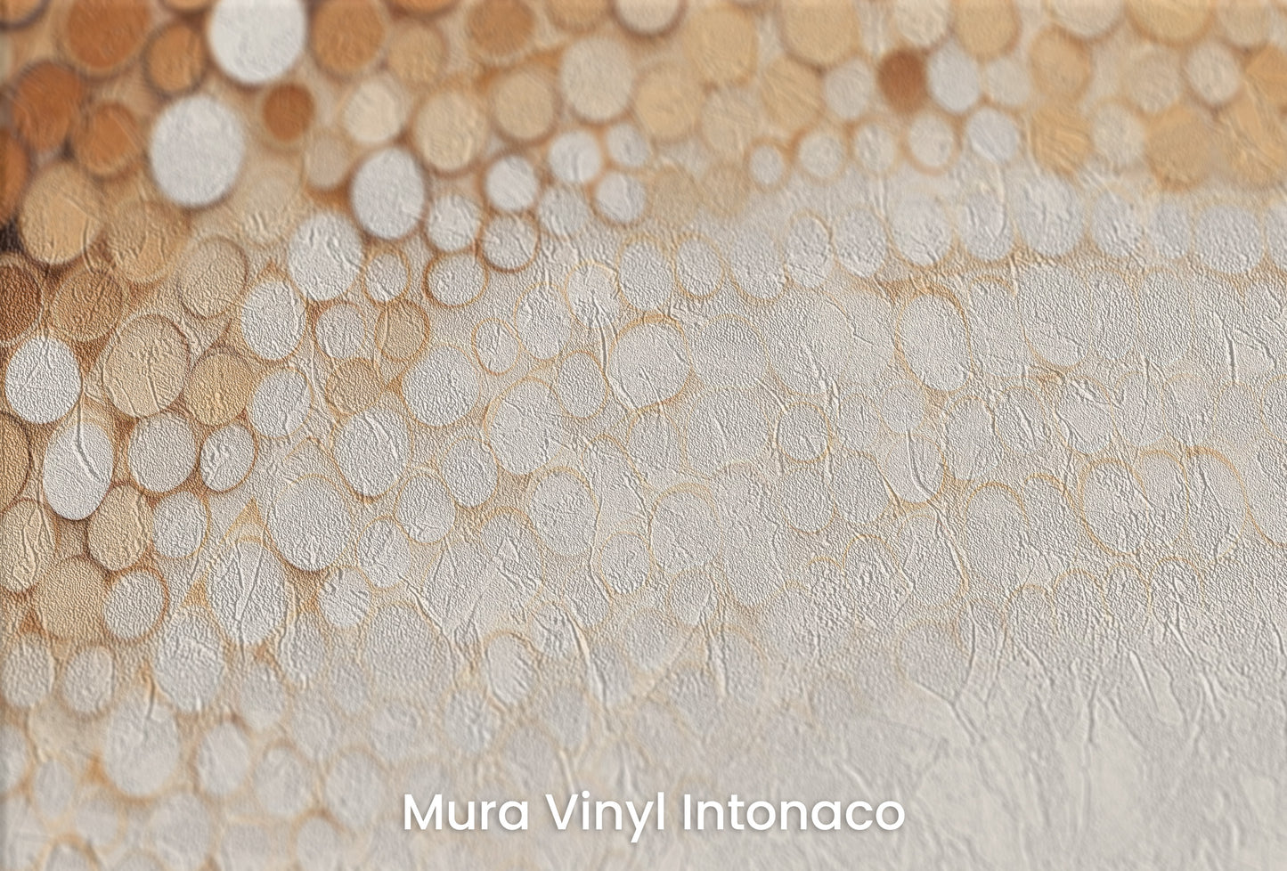 Zbliżenie na artystyczną fototapetę o nazwie RUSTIC COFFEE TONES CASCADE na podłożu Mura Vinyl Intonaco - struktura tartego tynku.