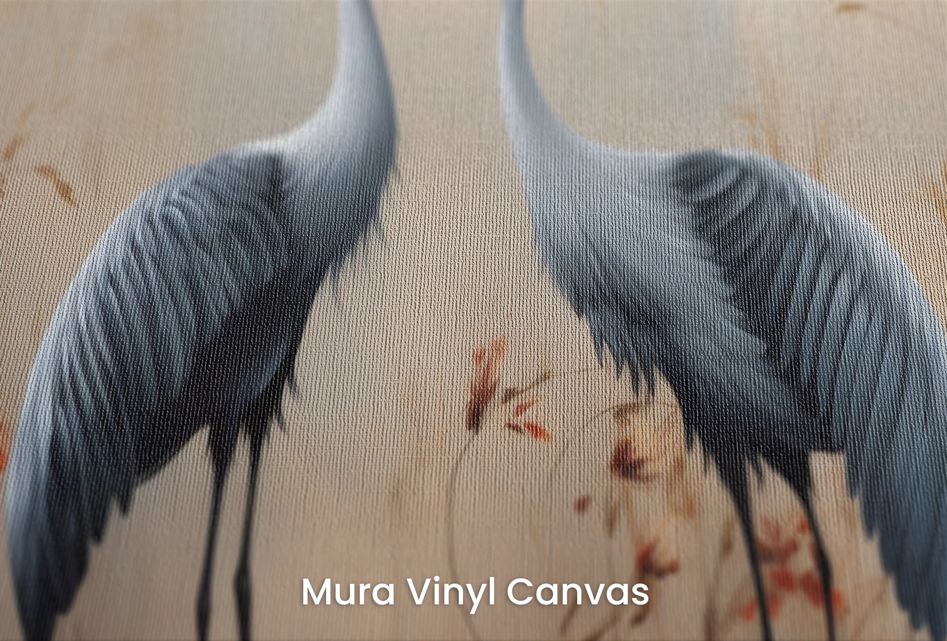 Zbliżenie na artystyczną fototapetę o nazwie Autumn Melody na podłożu Mura Vinyl Canvas - faktura naturalnego płótna.