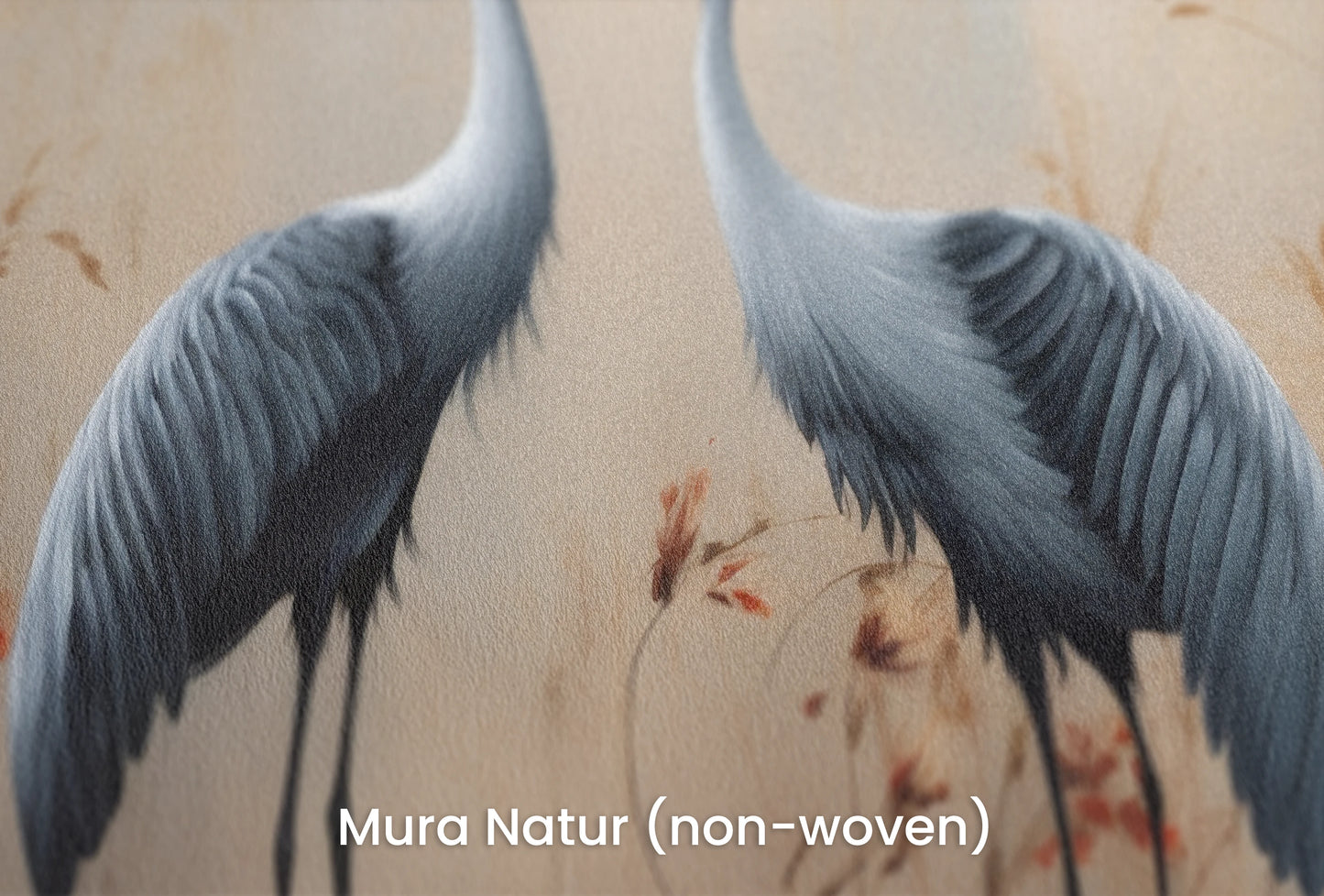Zbliżenie na artystyczną fototapetę o nazwie Autumn Melody na podłożu Mura Natur (non-woven) - naturalne i ekologiczne podłoże.
