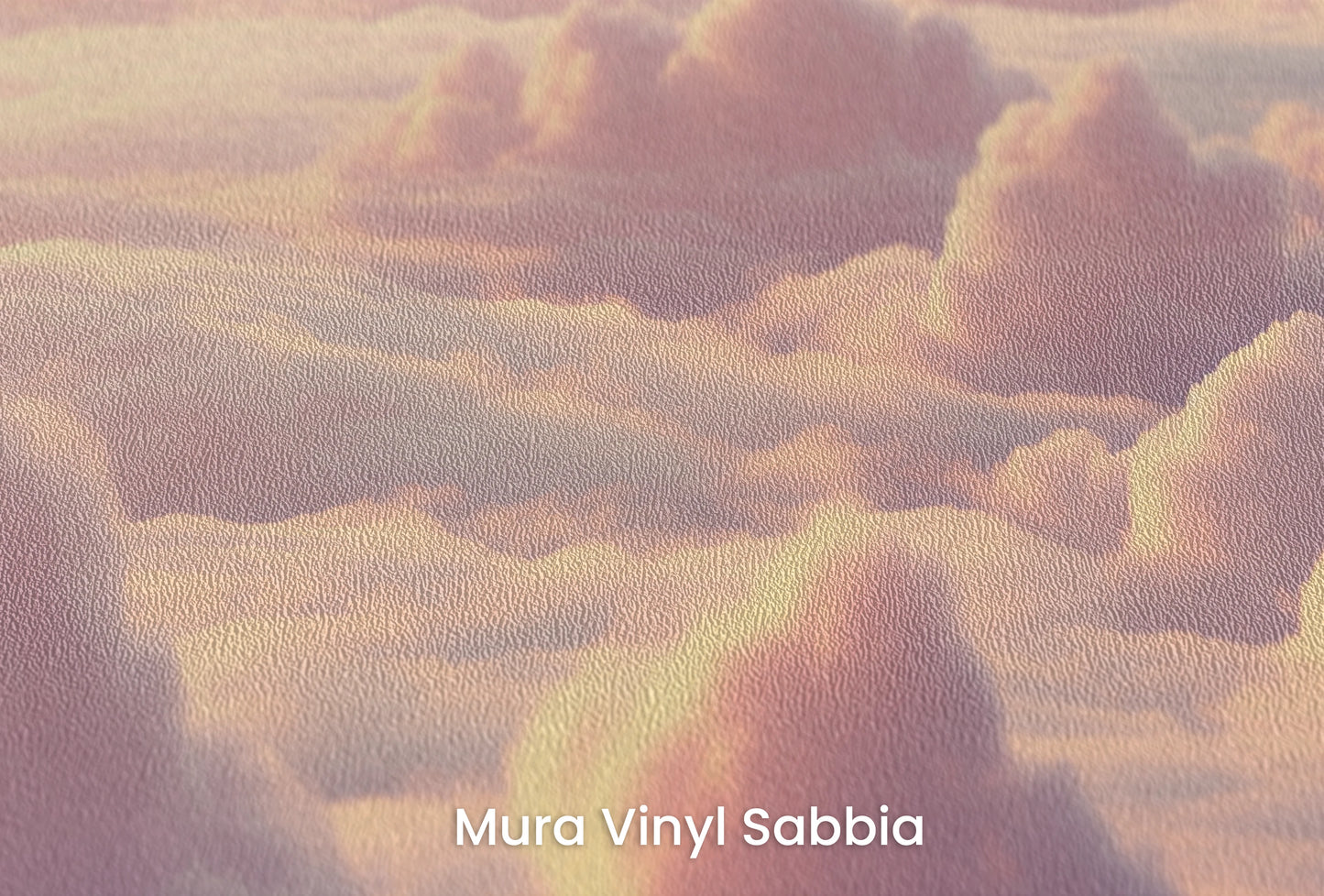 Zbliżenie na artystyczną fototapetę o nazwie Heavenly Dawn na podłożu Mura Vinyl Sabbia struktura grubego ziarna piasku.