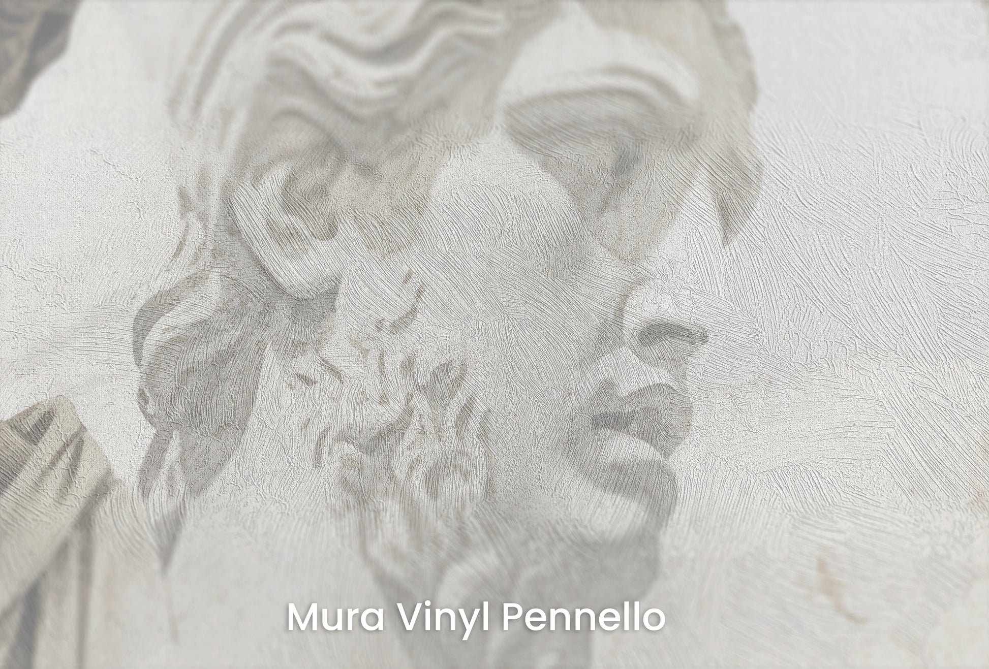 Zbliżenie na artystyczną fototapetę o nazwie Apollo's Contemplation na podłożu Mura Vinyl Pennello - faktura pociągnięć pędzla malarskiego.