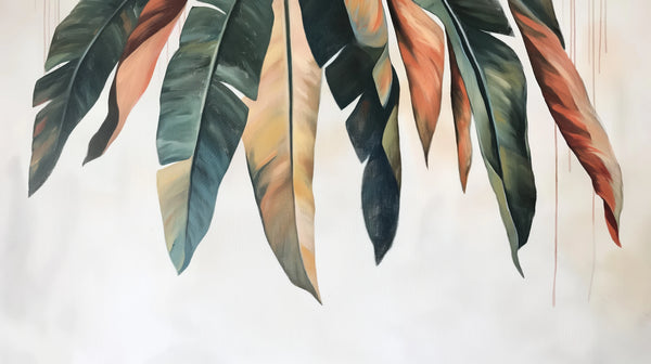 Dérive Automnale - papier peint artistique de feuilles dans des teintes automnales