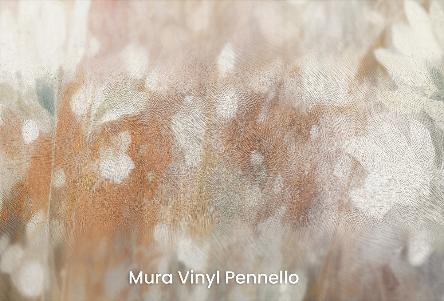 Zbliżenie na artystyczną fototapetę o nazwie Soft Petal Dance na podłożu Mura Vinyl Pennello - faktura pociągnięć pędzla malarskiego.