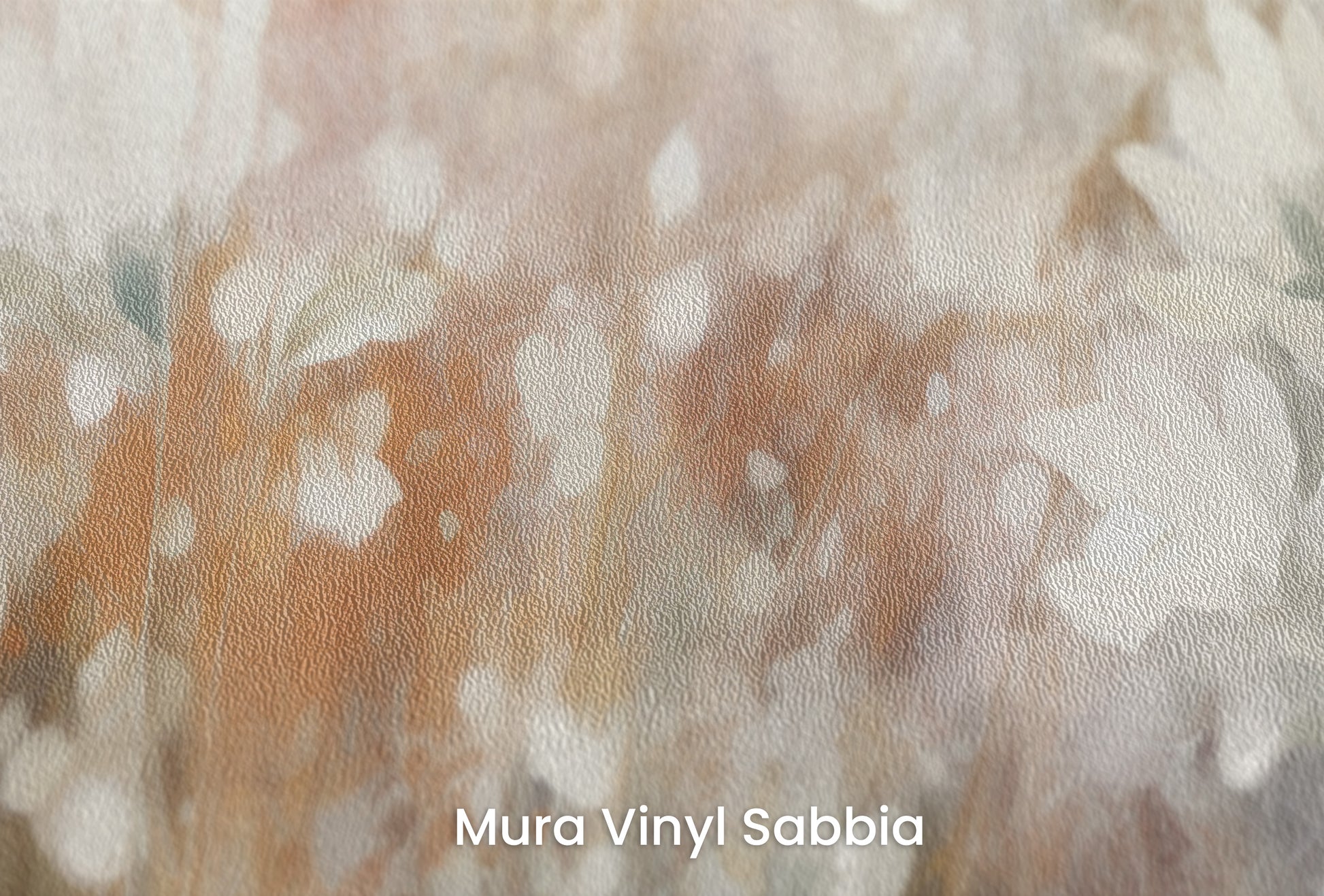 Zbliżenie na artystyczną fototapetę o nazwie Soft Petal Dance na podłożu Mura Vinyl Sabbia struktura grubego ziarna piasku.