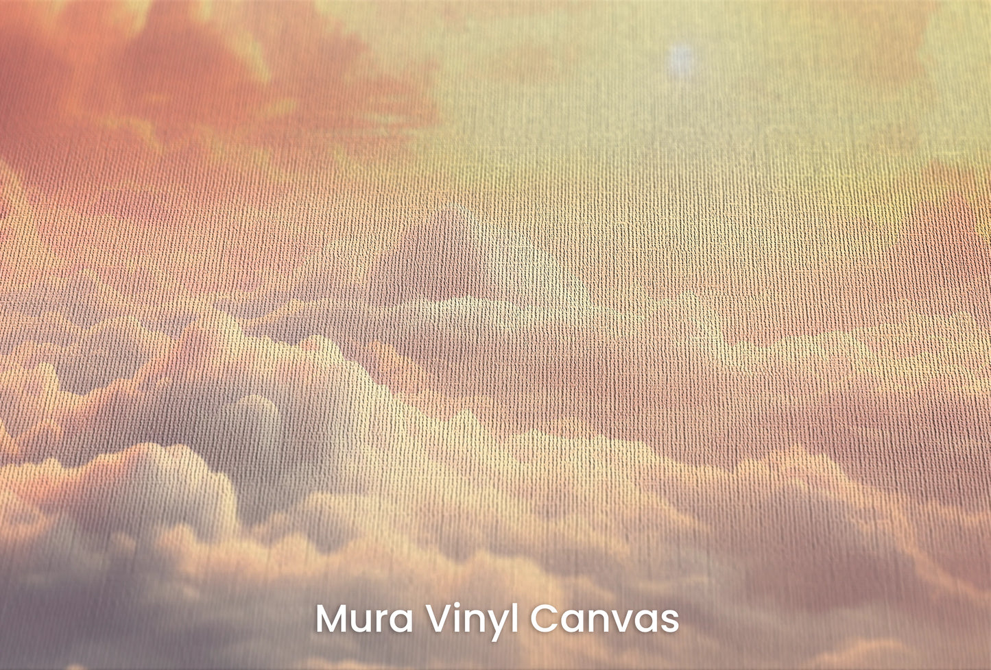 Zbliżenie na artystyczną fototapetę o nazwie Sunset Serenade na podłożu Mura Vinyl Canvas - faktura naturalnego płótna.