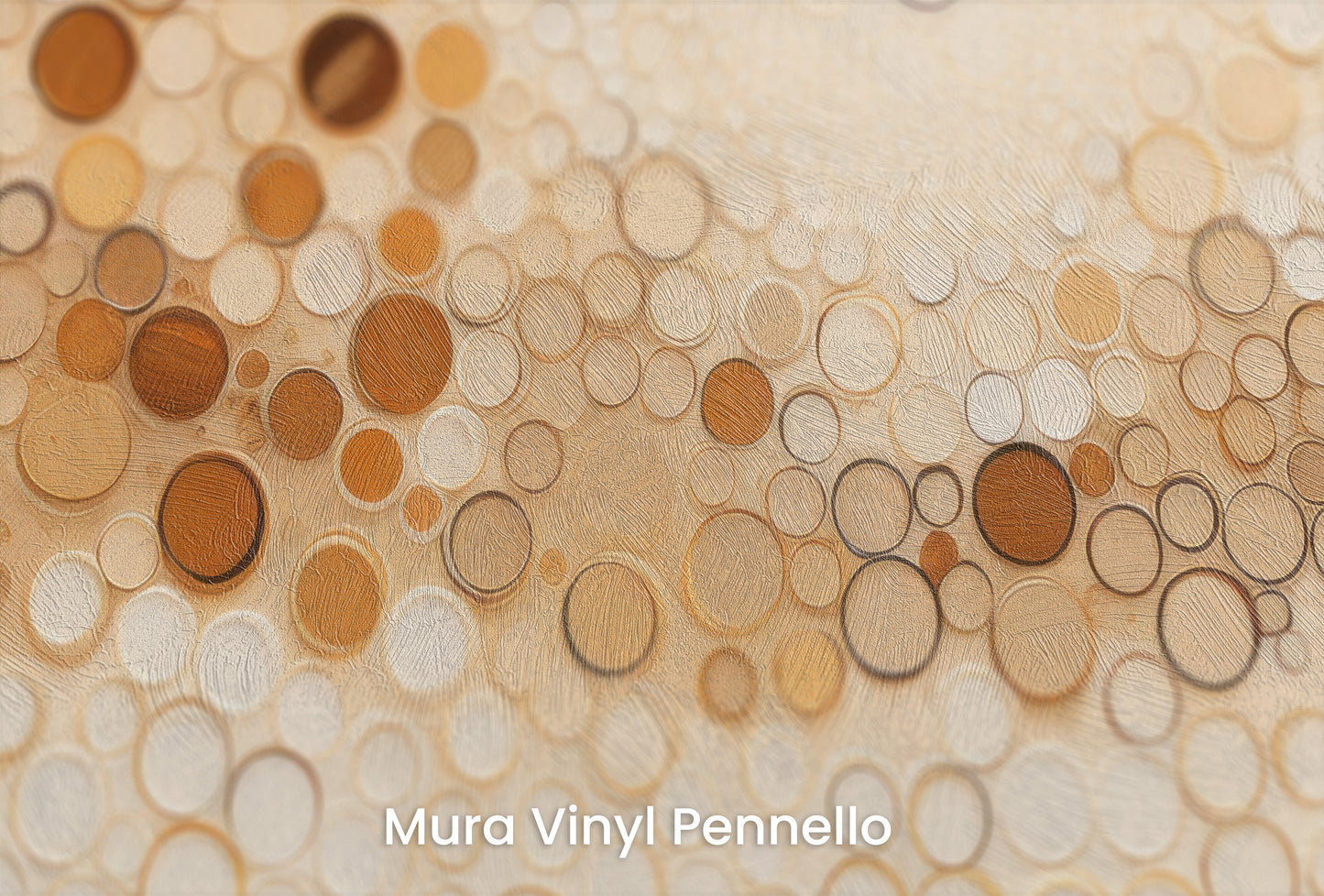 Zbliżenie na artystyczną fototapetę o nazwie AUTUMNAL BUBBLE WAVE na podłożu Mura Vinyl Pennello - faktura pociągnięć pędzla malarskiego.