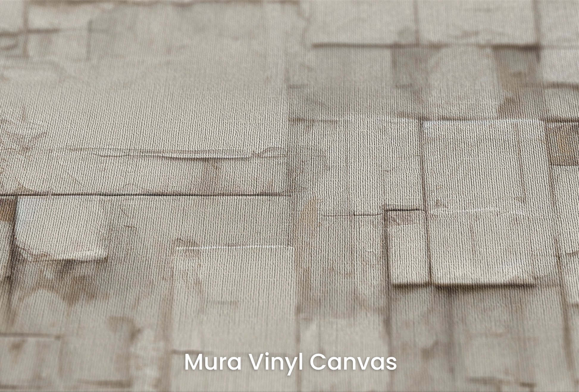 Zbliżenie na artystyczną fototapetę o nazwie Plastered in White na podłożu Mura Vinyl Canvas - faktura naturalnego płótna.