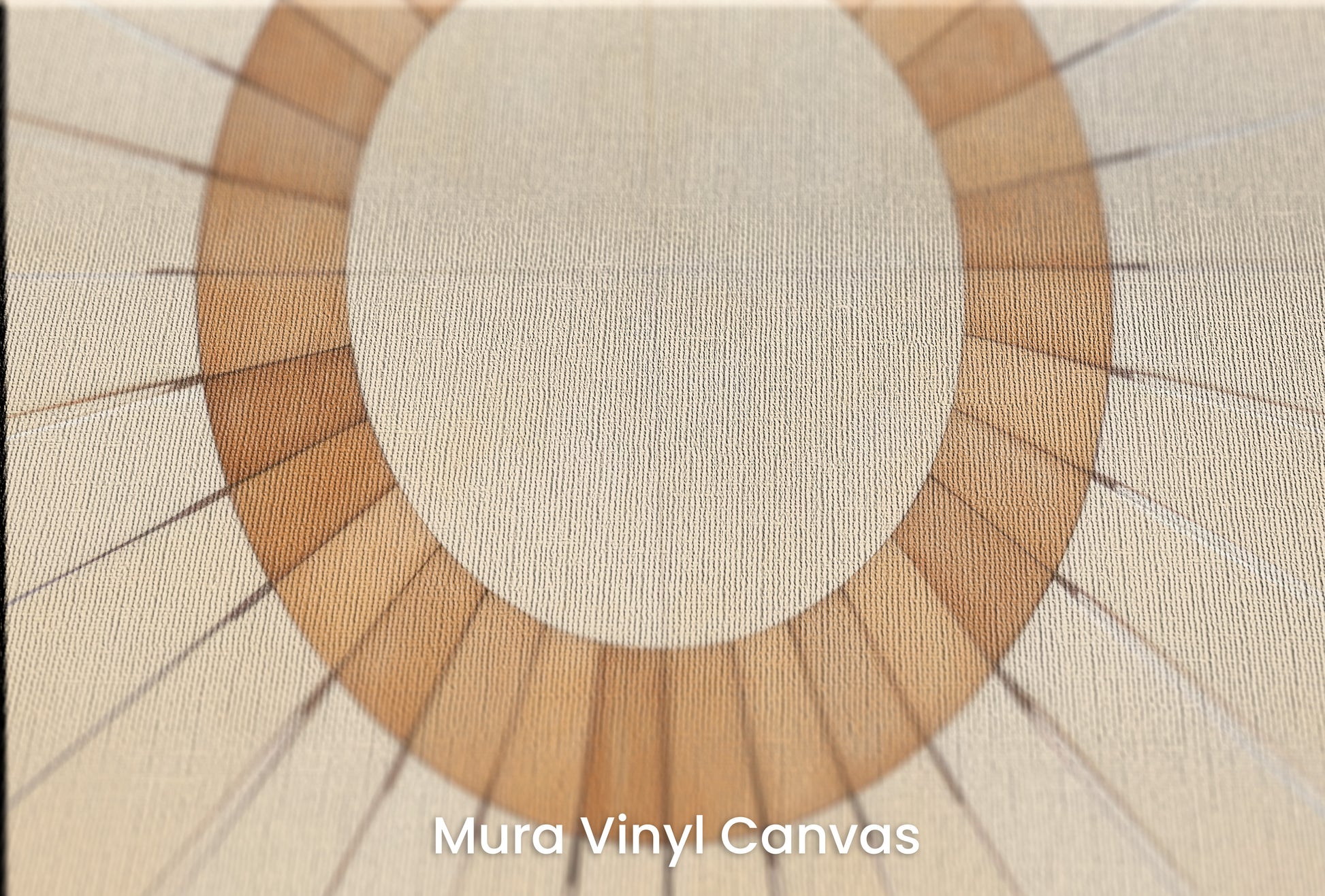 Zbliżenie na artystyczną fototapetę o nazwie SUNBURST OVAL MOSAIC na podłożu Mura Vinyl Canvas - faktura naturalnego płótna.