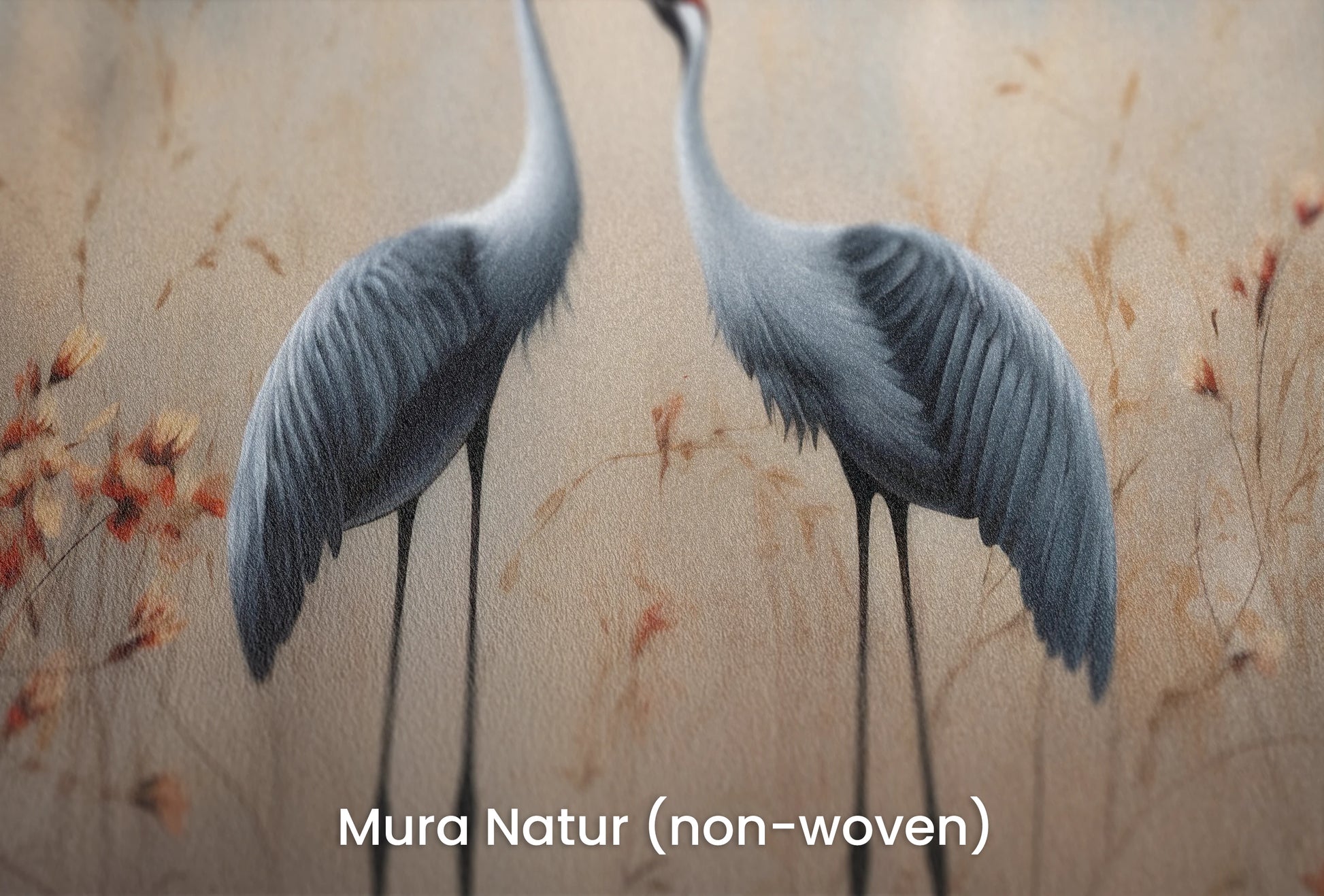Zbliżenie na artystyczną fototapetę o nazwie Rustic Serenity na podłożu Mura Natur (non-woven) - naturalne i ekologiczne podłoże.