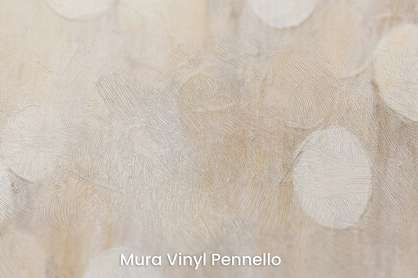 Zbliżenie na artystyczną fototapetę o nazwie LUMINOUS CIRCLE CASCADE na podłożu Mura Vinyl Pennello - faktura pociągnięć pędzla malarskiego.