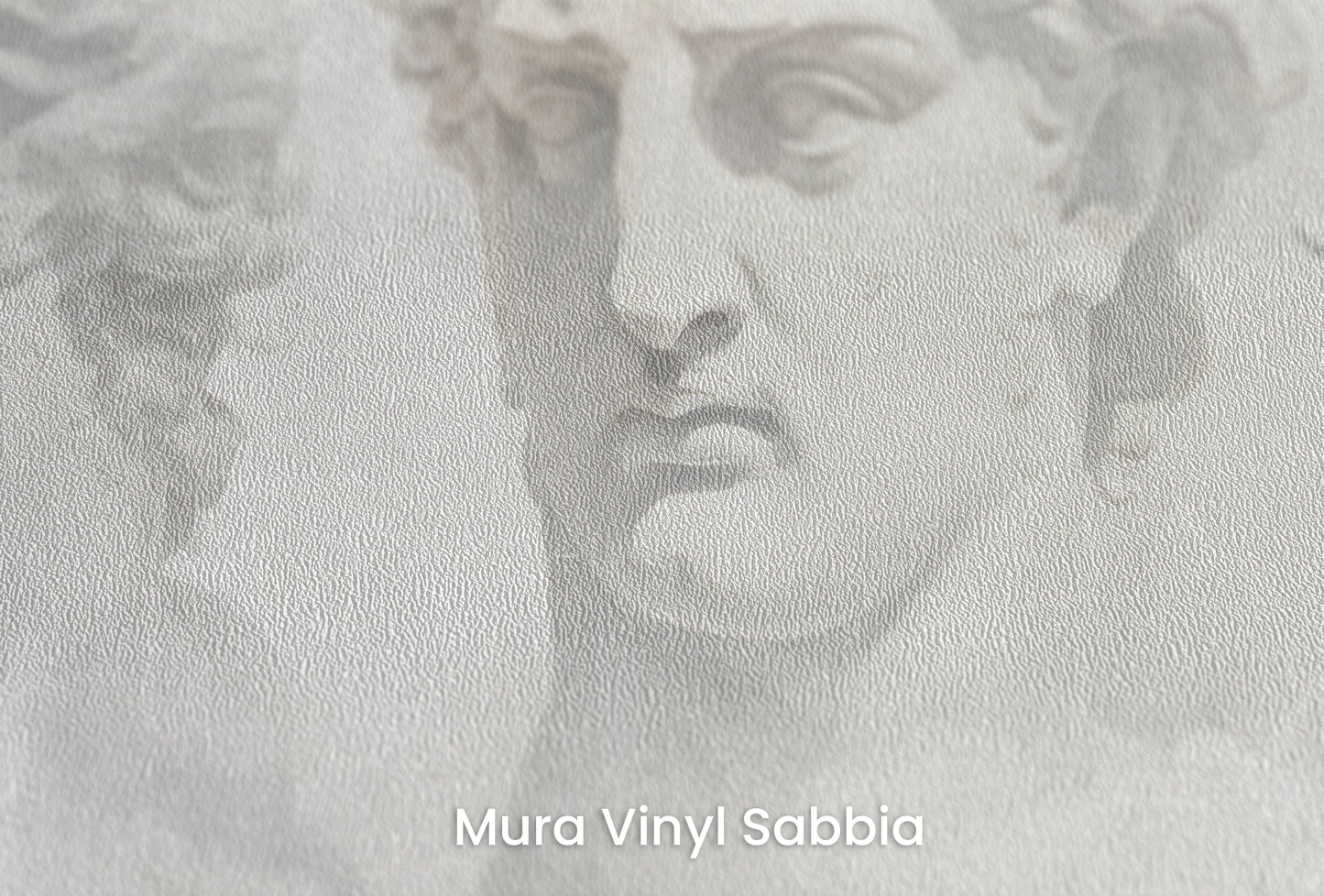 Zbliżenie na artystyczną fototapetę o nazwie Sorrow of Niobe na podłożu Mura Vinyl Sabbia struktura grubego ziarna piasku.