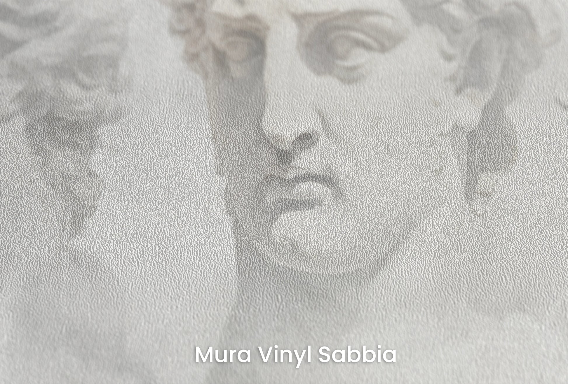 Zbliżenie na artystyczną fototapetę o nazwie Sorrow of Niobe na podłożu Mura Vinyl Sabbia struktura grubego ziarna piasku.