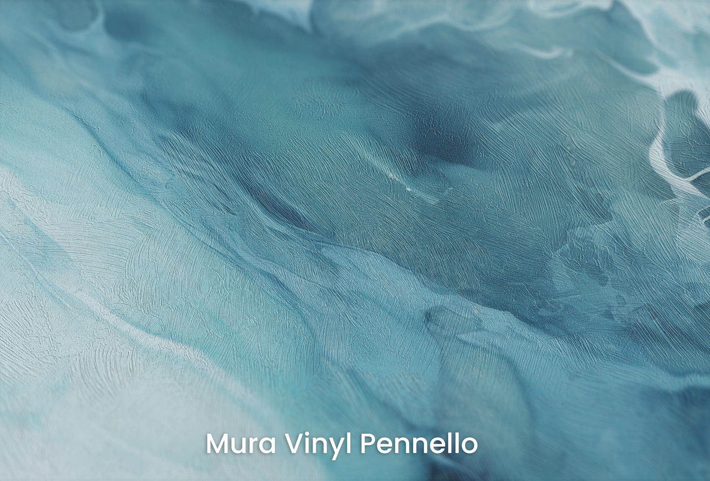 Zbliżenie na artystyczną fototapetę o nazwie Arctic Neptune #2 na podłożu Mura Vinyl Pennello - faktura pociągnięć pędzla malarskiego.