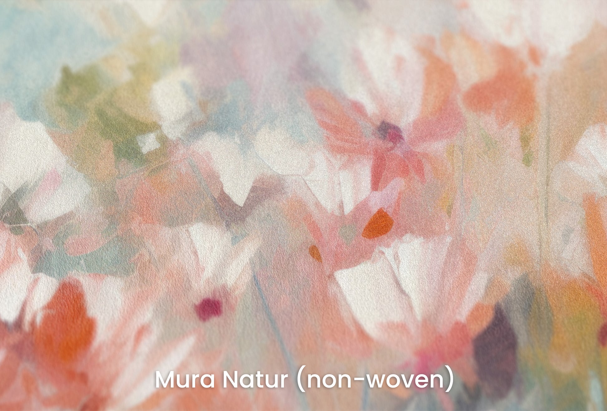 Zbliżenie na artystyczną fototapetę o nazwie Delicate Floral Hues na podłożu Mura Natur (non-woven) - naturalne i ekologiczne podłoże.