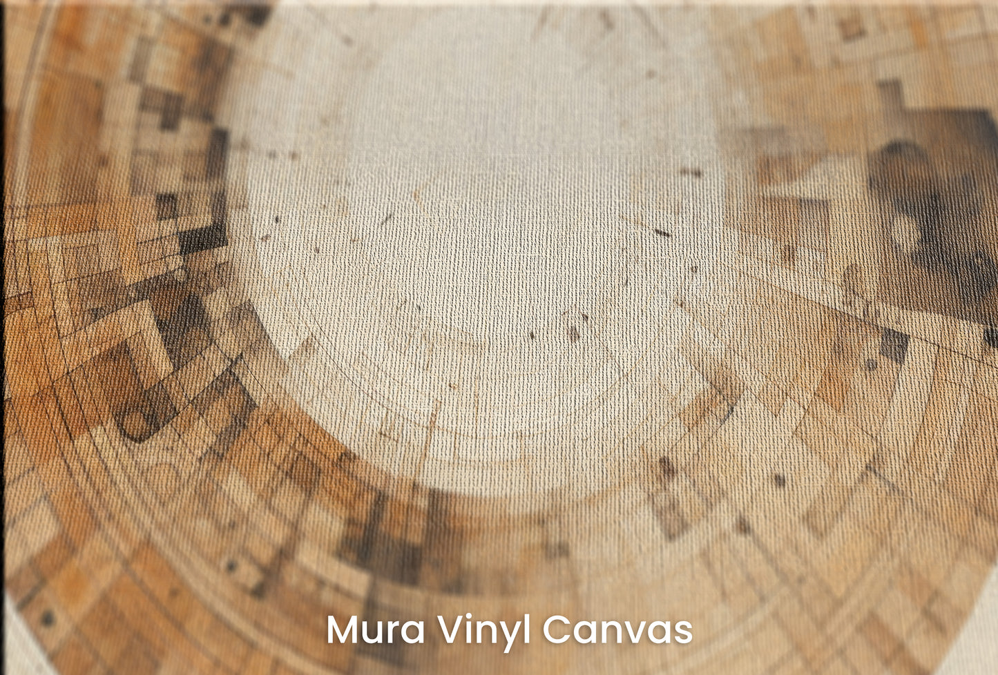 Zbliżenie na artystyczną fototapetę o nazwie INDUSTRIAL REVOLUTION CIRCULARITY na podłożu Mura Vinyl Canvas - faktura naturalnego płótna.