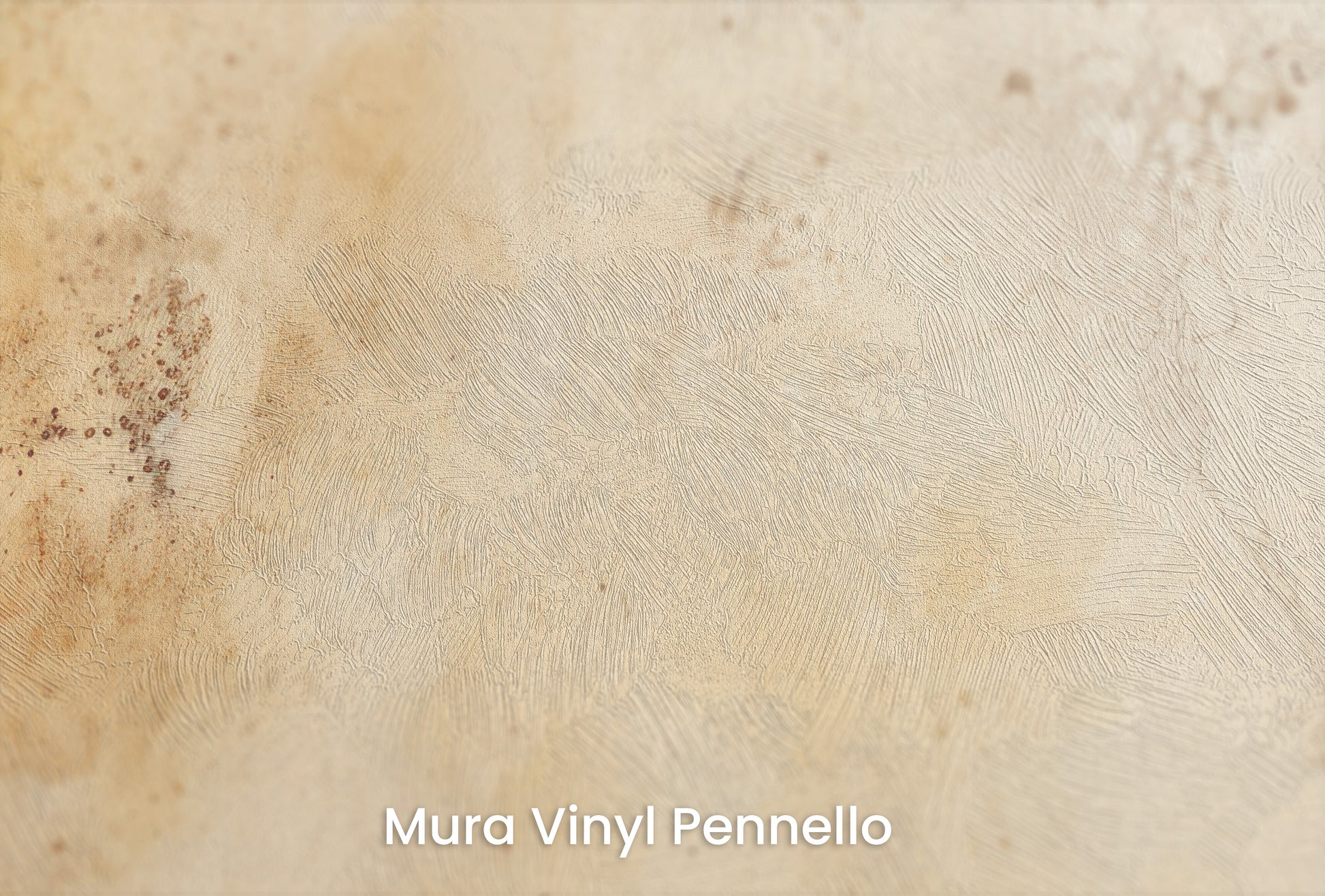 Zbliżenie na artystyczną fototapetę o nazwie EARTHEN WARMTH EMBRACE na podłożu Mura Vinyl Pennello - faktura pociągnięć pędzla malarskiego.