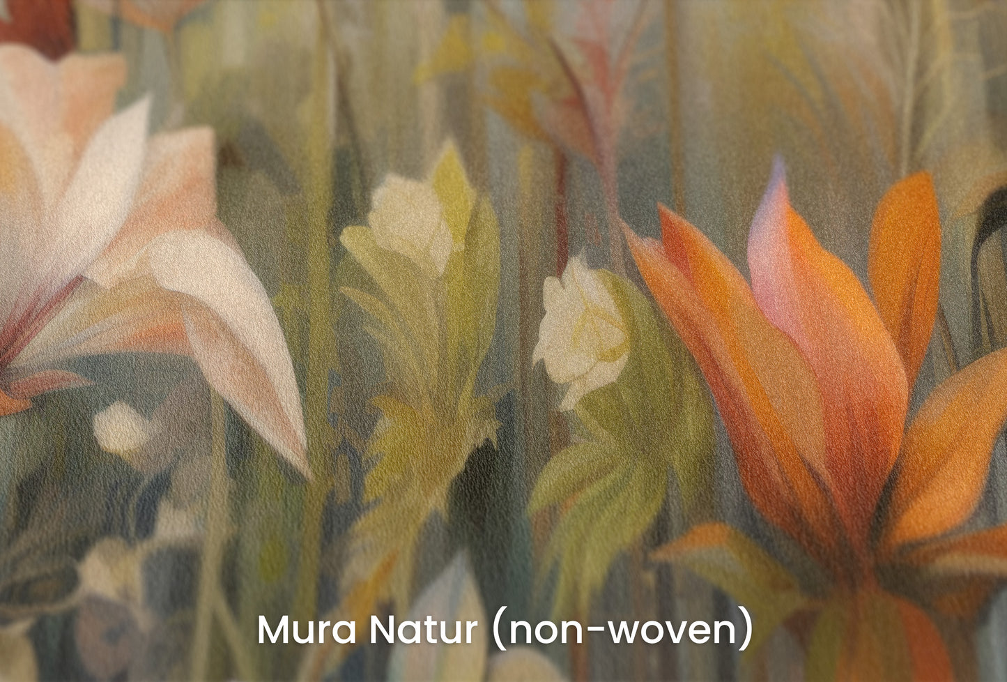 Zbliżenie na artystyczną fototapetę o nazwie Wildflower Harmony na podłożu Mura Natur (non-woven) - naturalne i ekologiczne podłoże.